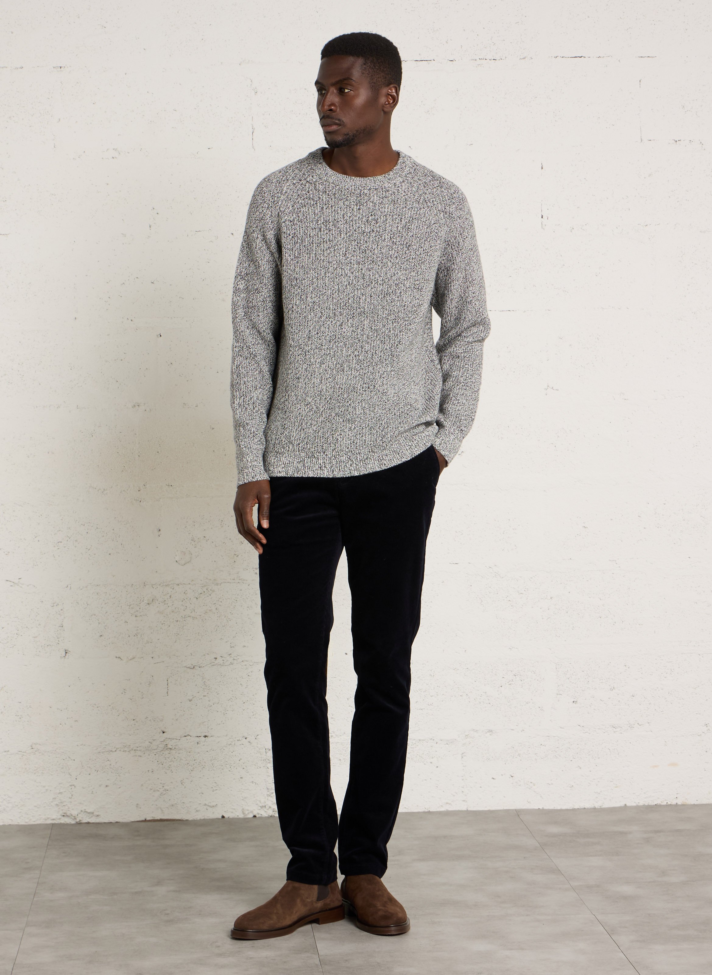 Gerade geschnittener Pullover aus Baumwoll-Mix IKKS Grau
