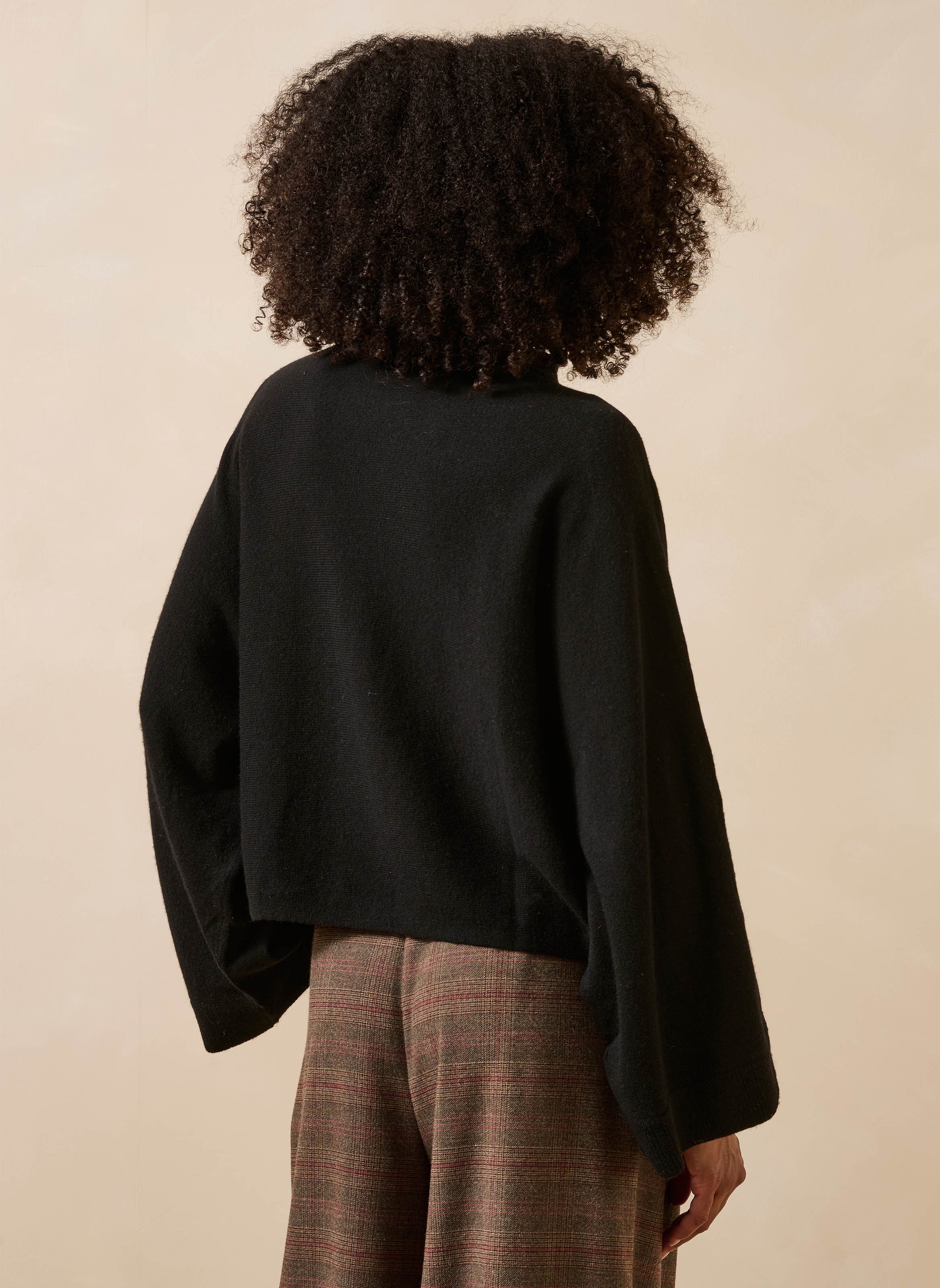 Fine-knit wool and cashmere sweater LA FEE MARABOUTEE Black