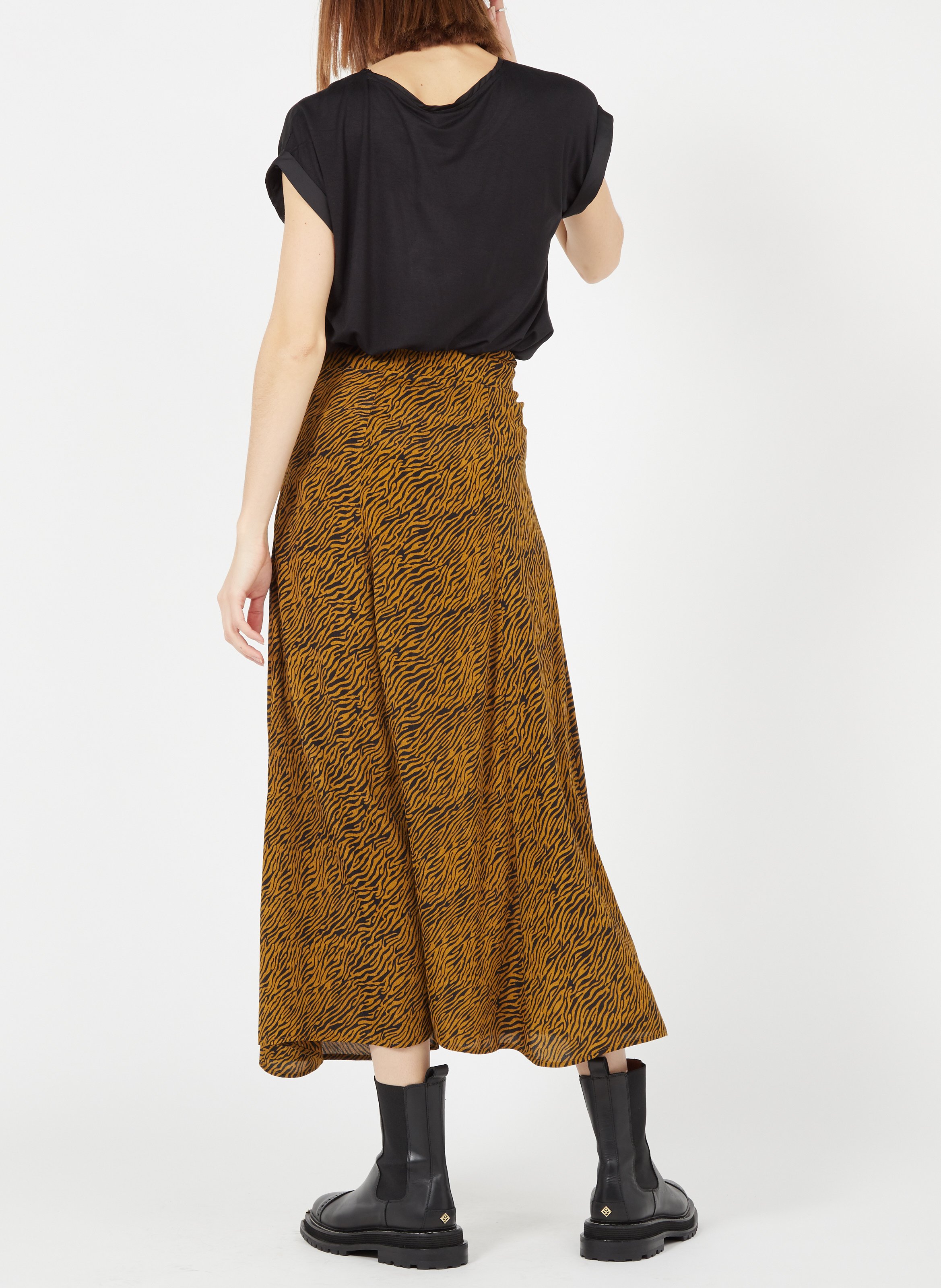 Fluid round-neck recycled polyester top VILA Black