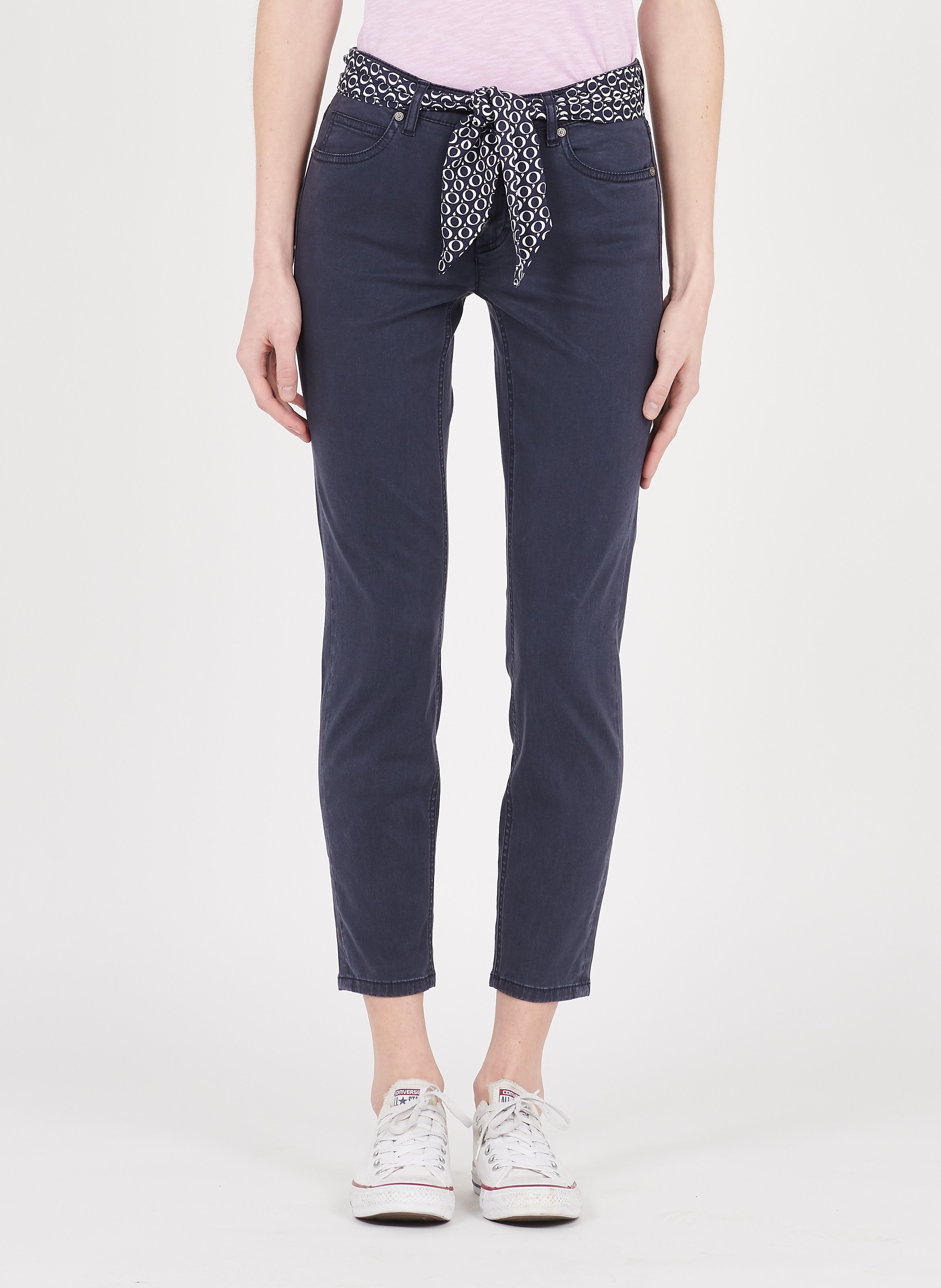 Slim-fit broek met ceintuur MARC O'POLO Blauw
