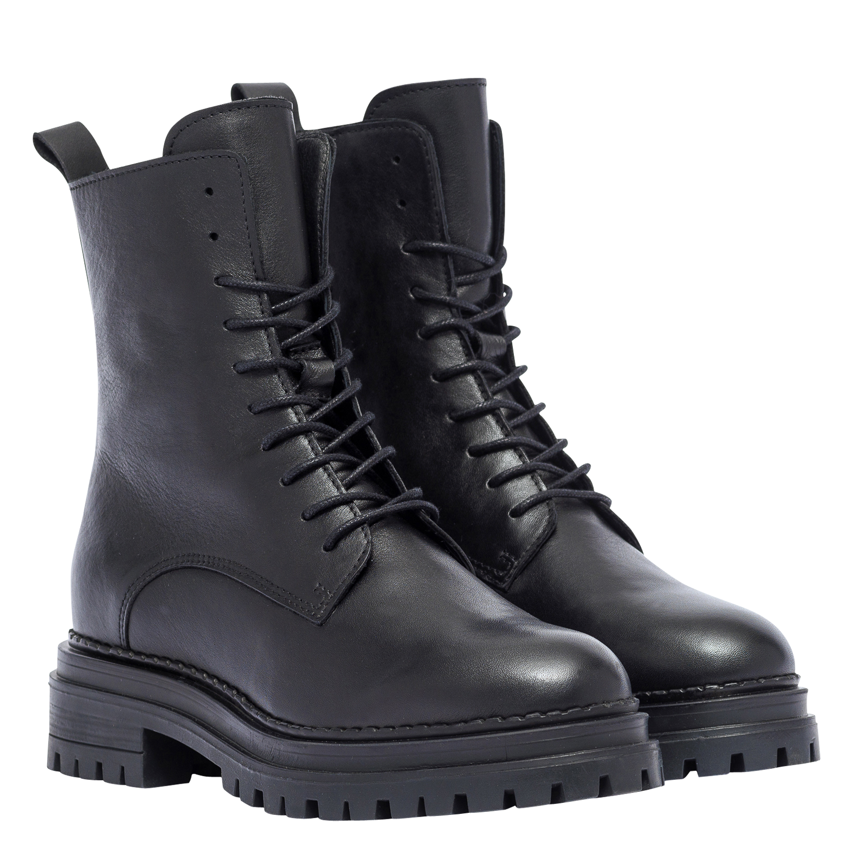 Boots en cuir lisse BOCAGE Noir