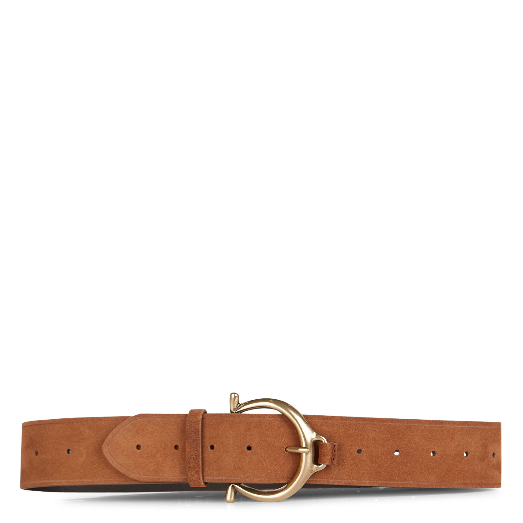 Ceinture en cuir velours IKKS Marron