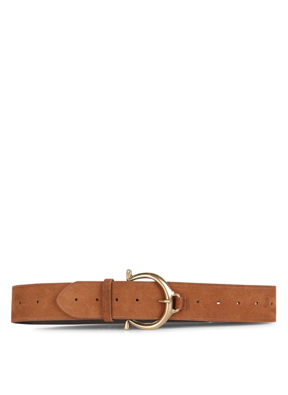 Ikks Ceinture Nubuck Camel Femme Ceinture En Cuir Velours Camel