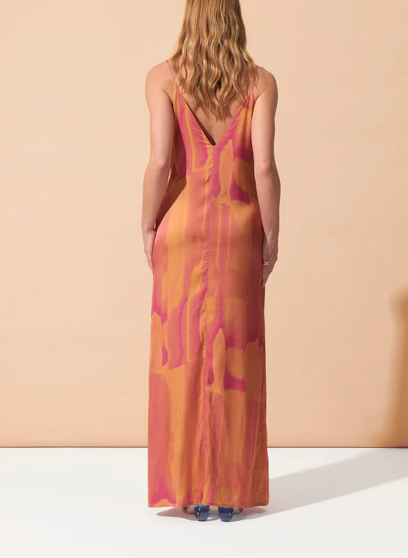 Long printed V-neck dress FETE IMPERIALE Multicolored