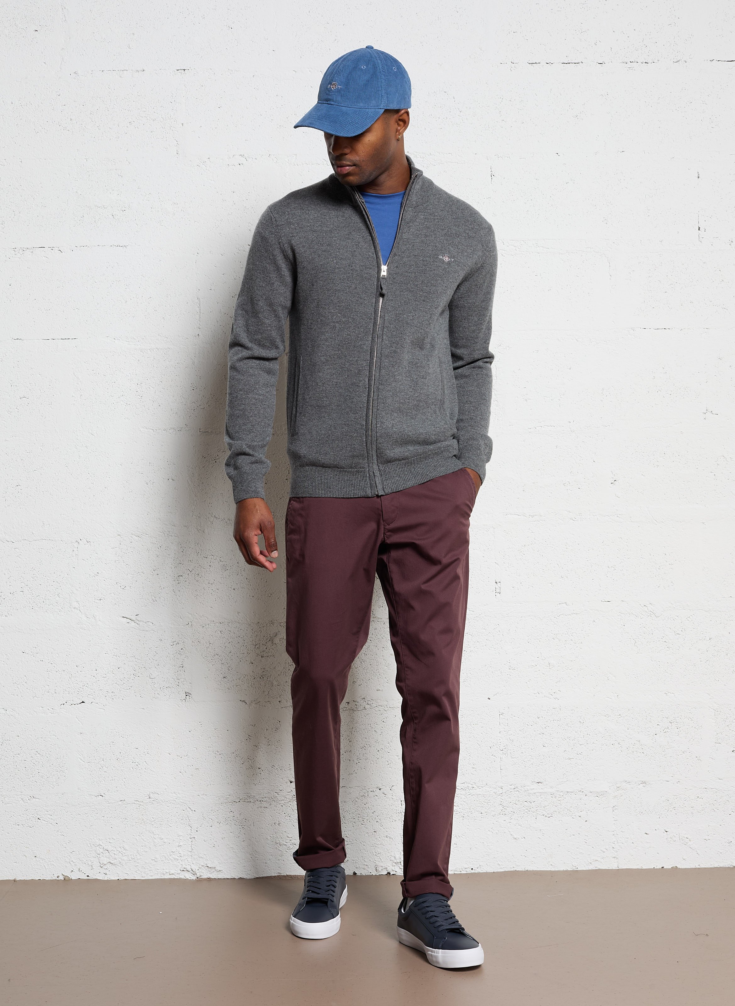 Round-neck cotton T-shirt GANT Blue