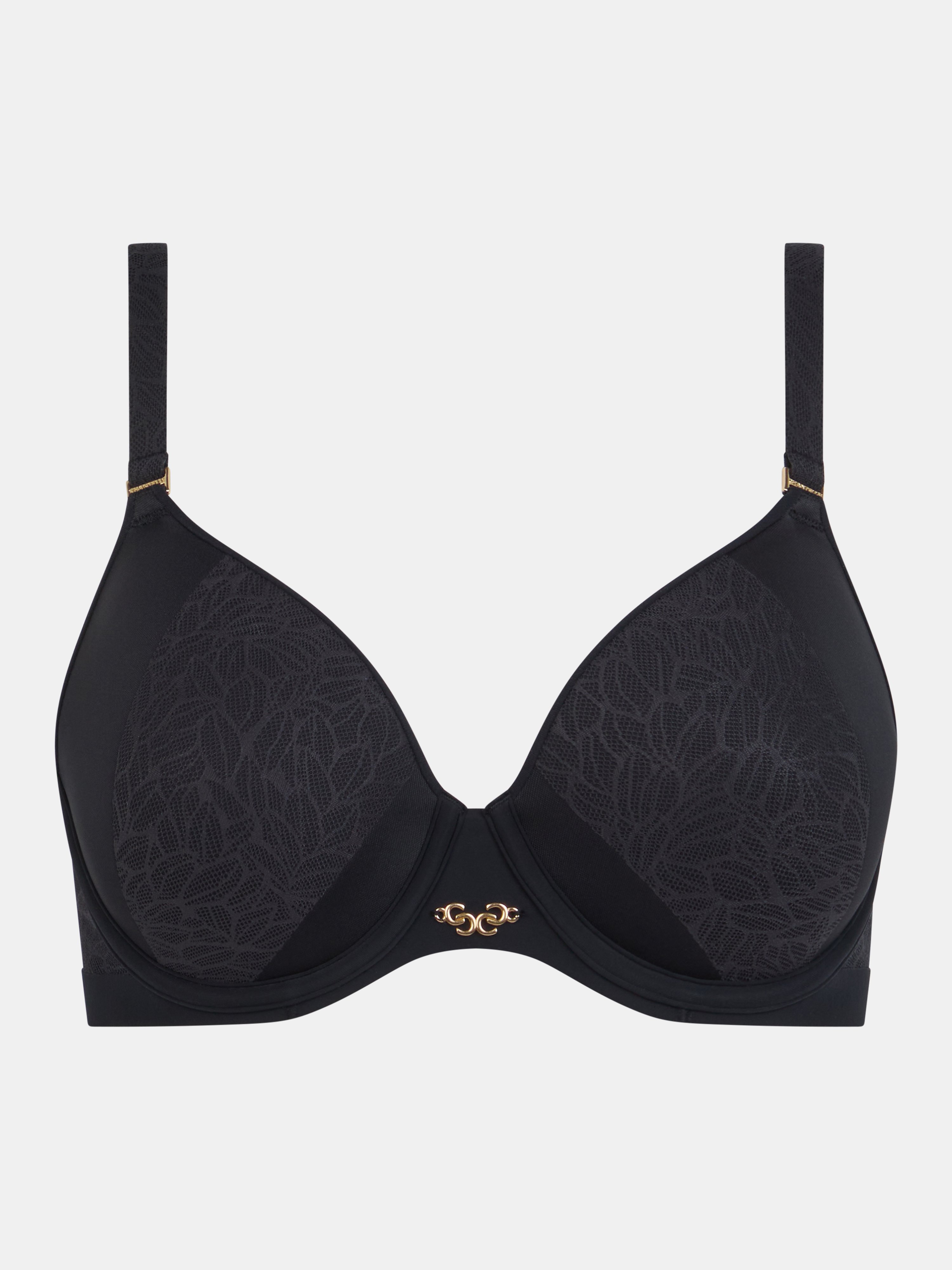 Molded lace spacer full coverage bra CHANTELLE Black