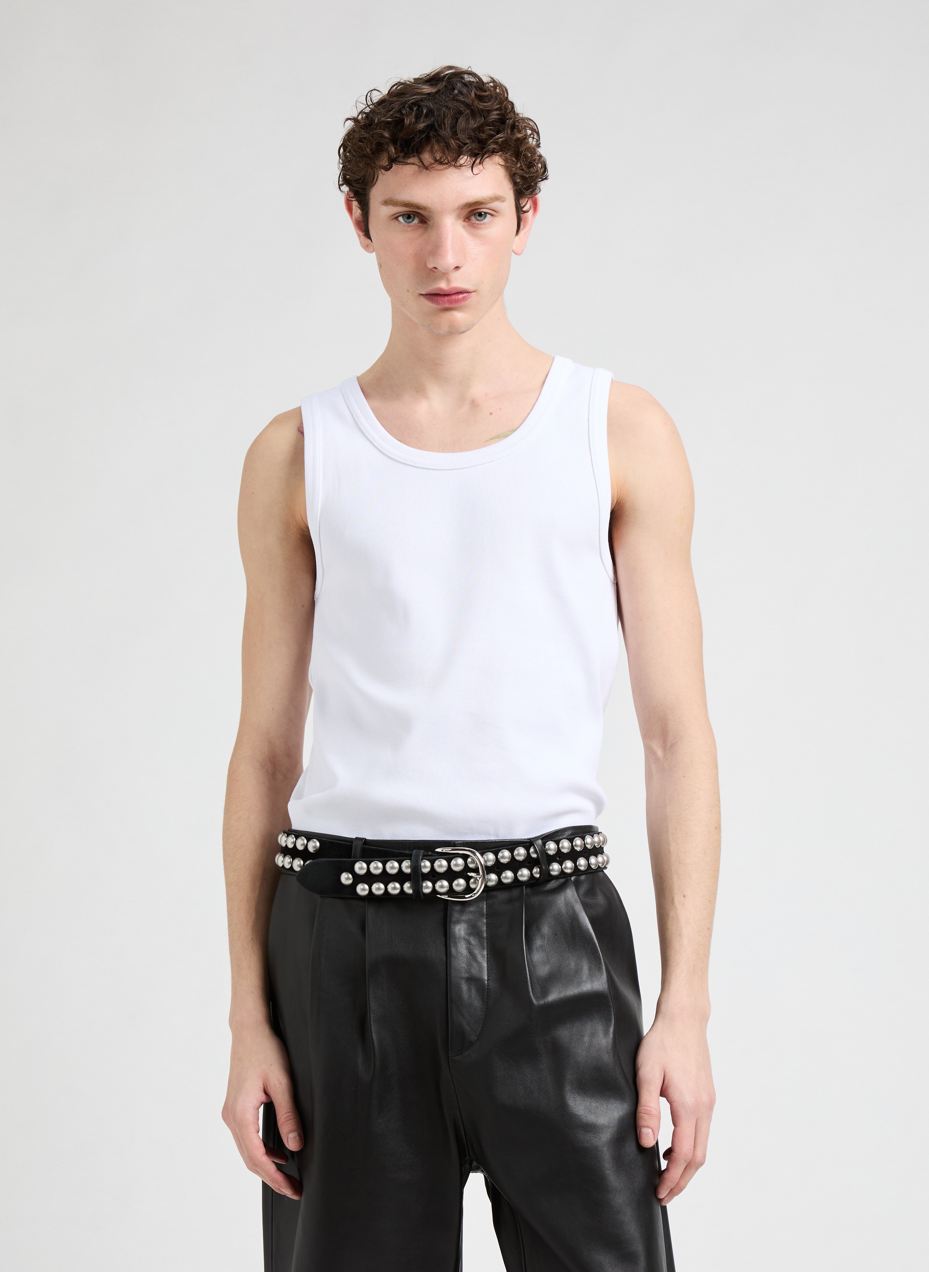 Geripptes Tanktop aus Baumwolle SAISON 1865 Weiss