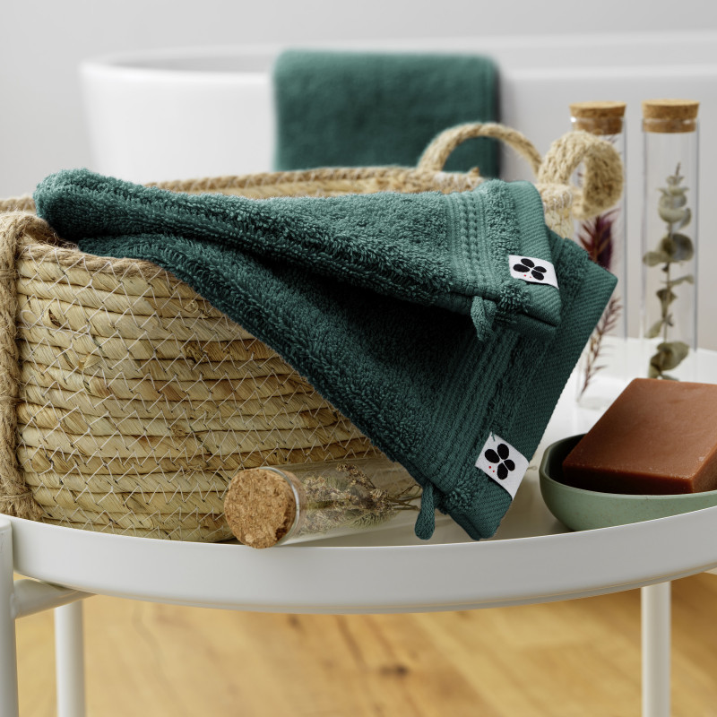Set of 2 washcloths L'EFFET PAPILLON Green