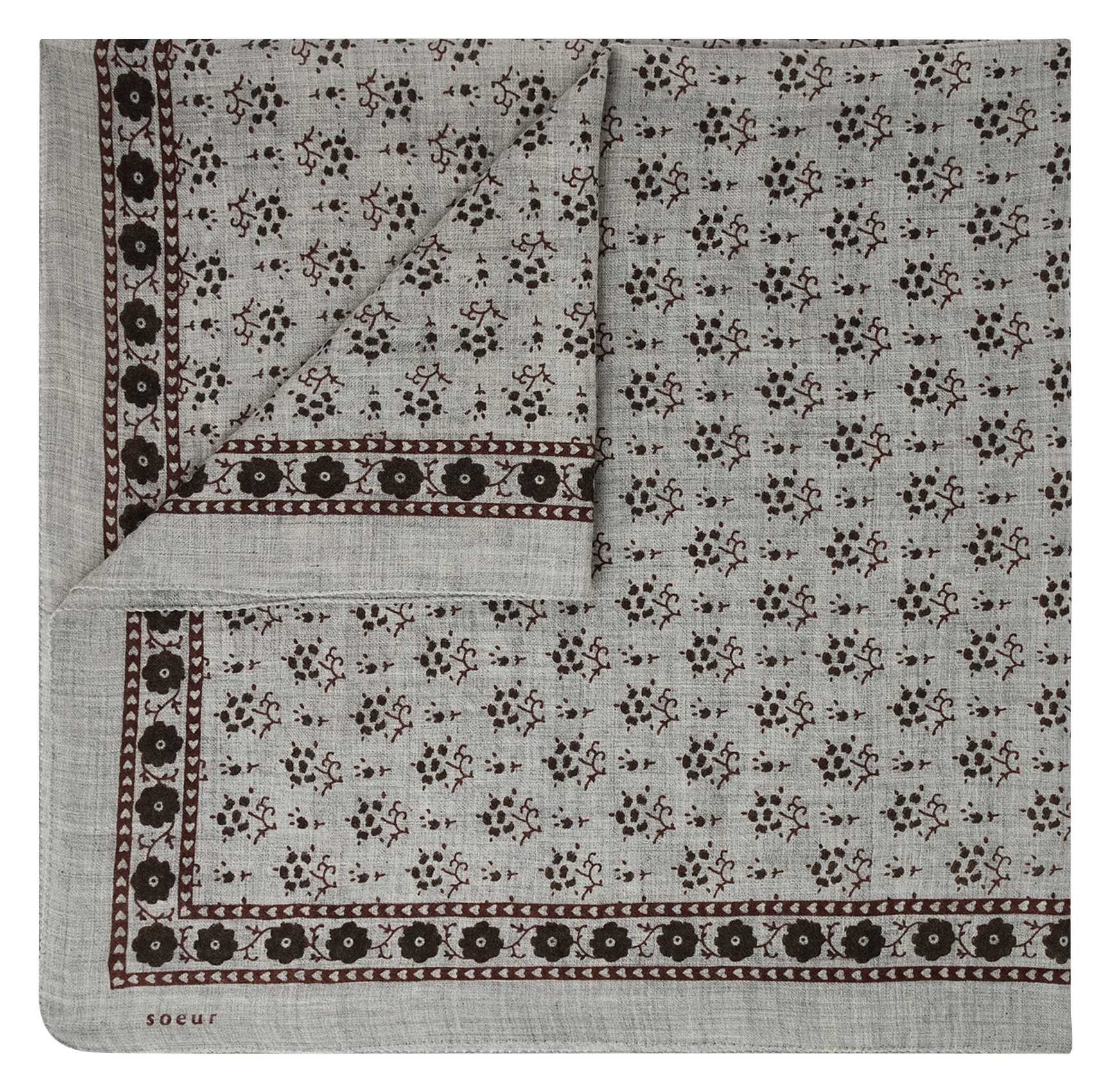 Printed wool twill scarf SOEUR Multicolored