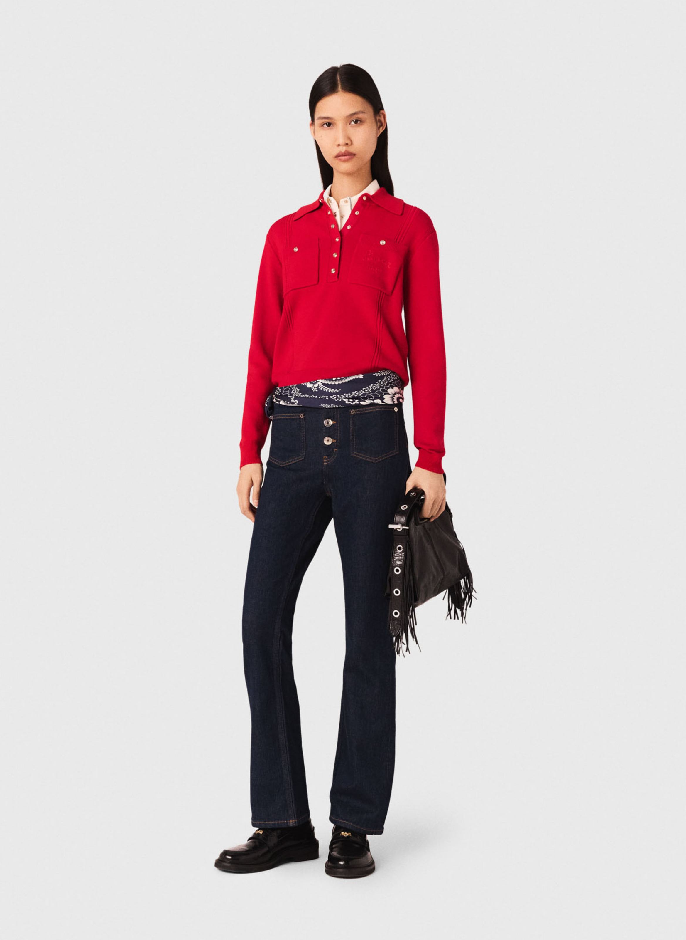 Pull col classique MAJE Rouge