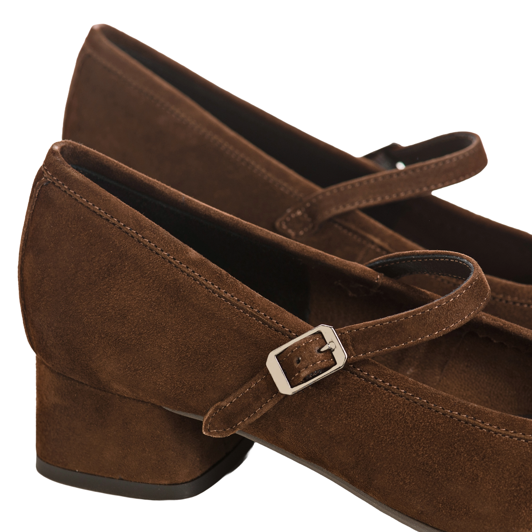 Suède Mary-Janes met hak REQINS Bruin