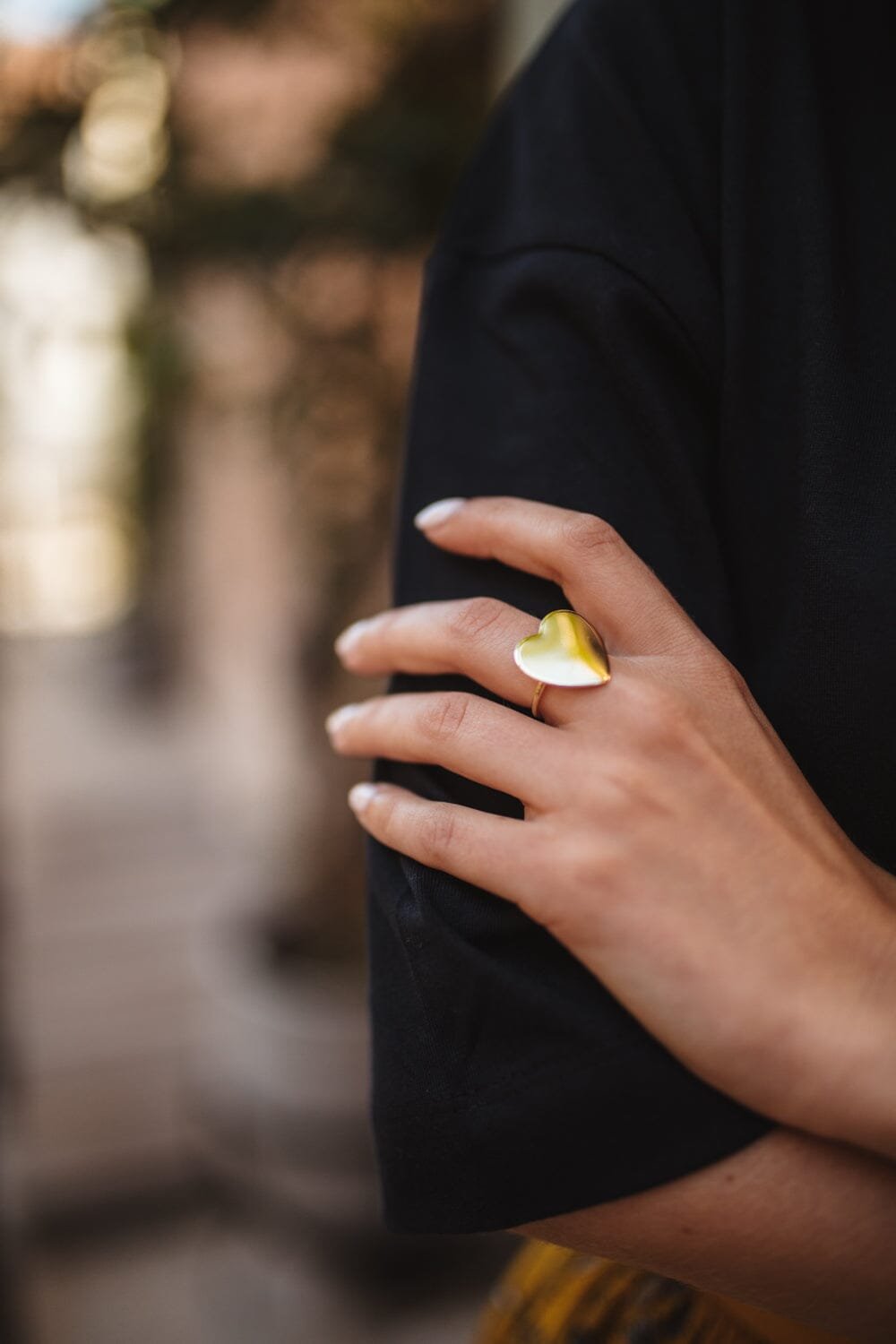Silver-plated heart ring MONSIEUR SIMONE Golden