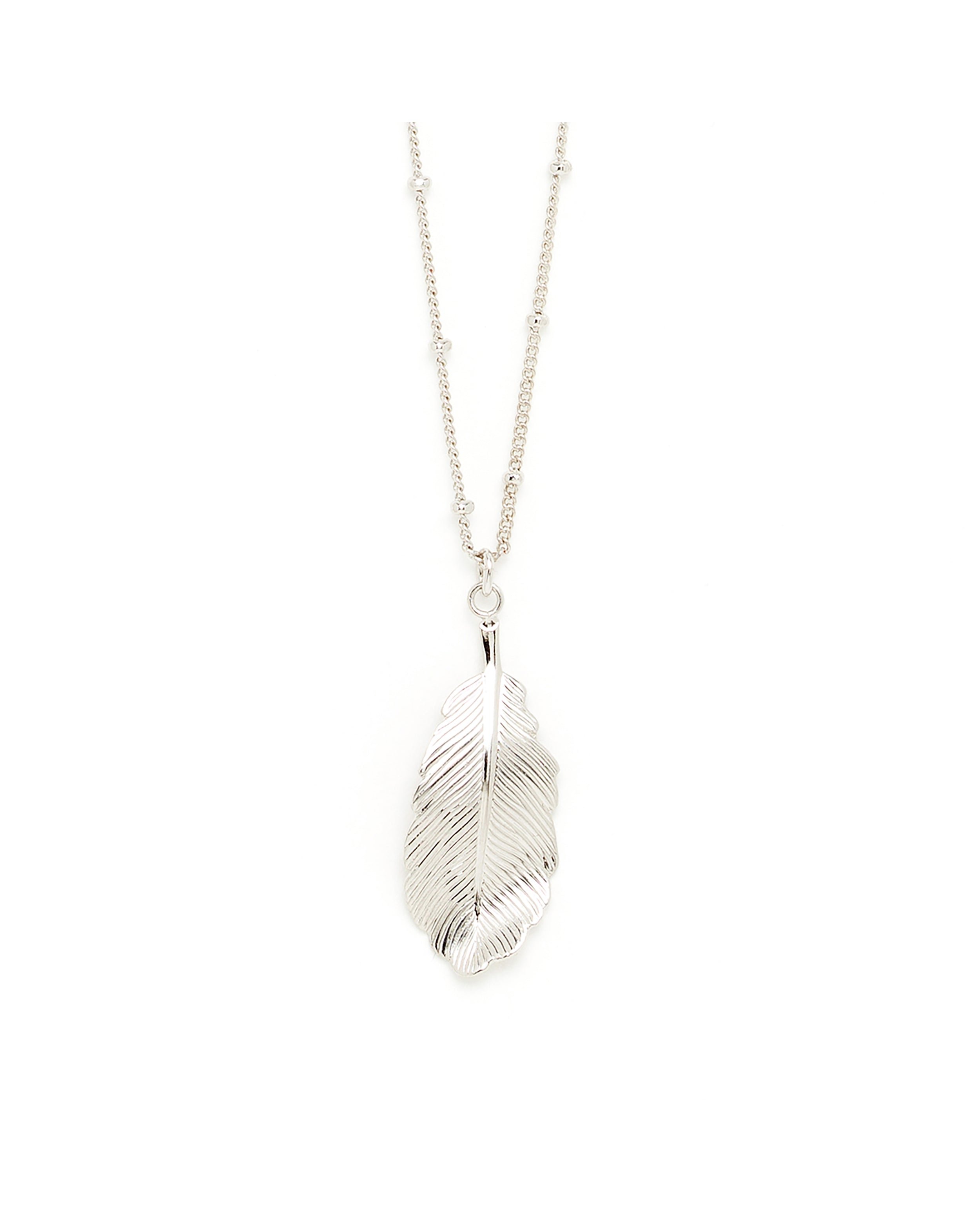 Gold-plated leaf necklace MONSIEUR SIMONE Silver