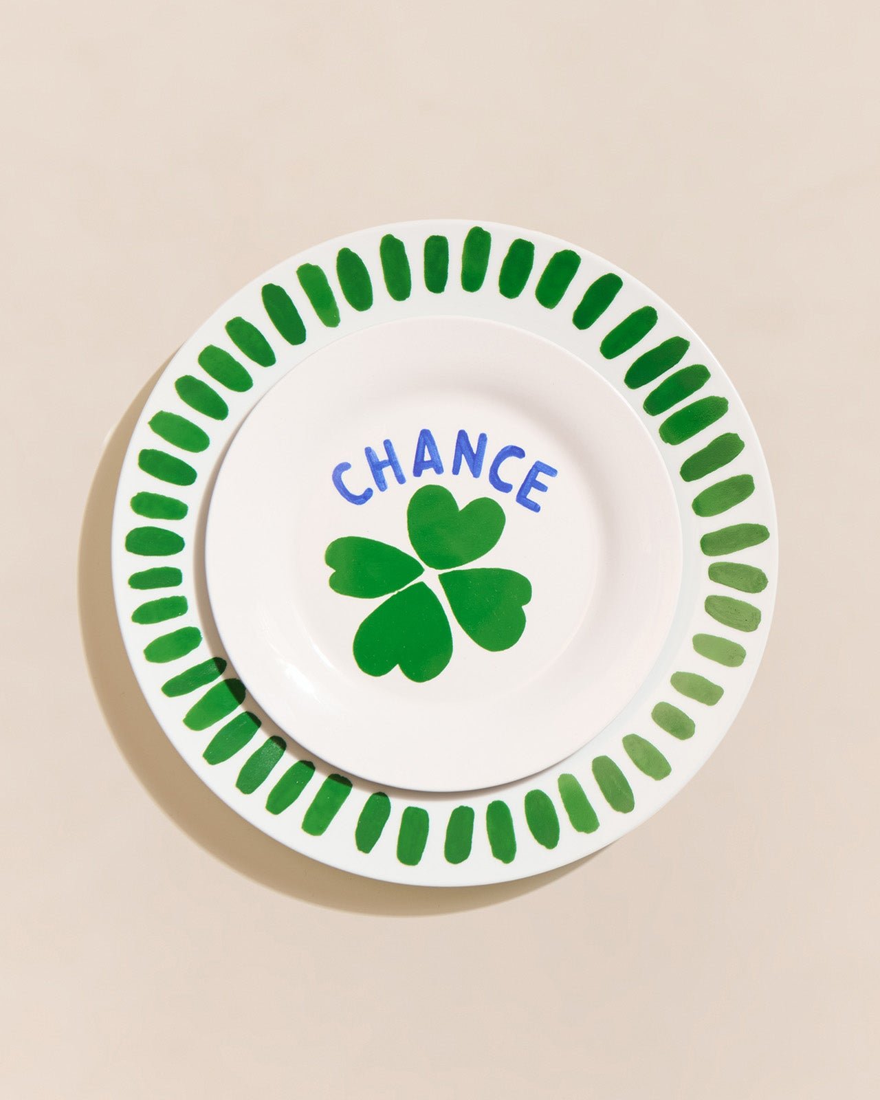 L'assiette coeur vert en porcelaine EMOI EMOI Blanc