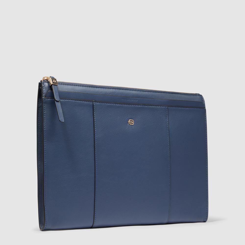 Women's leather clutch for iPad® PIQUADRO Blue
