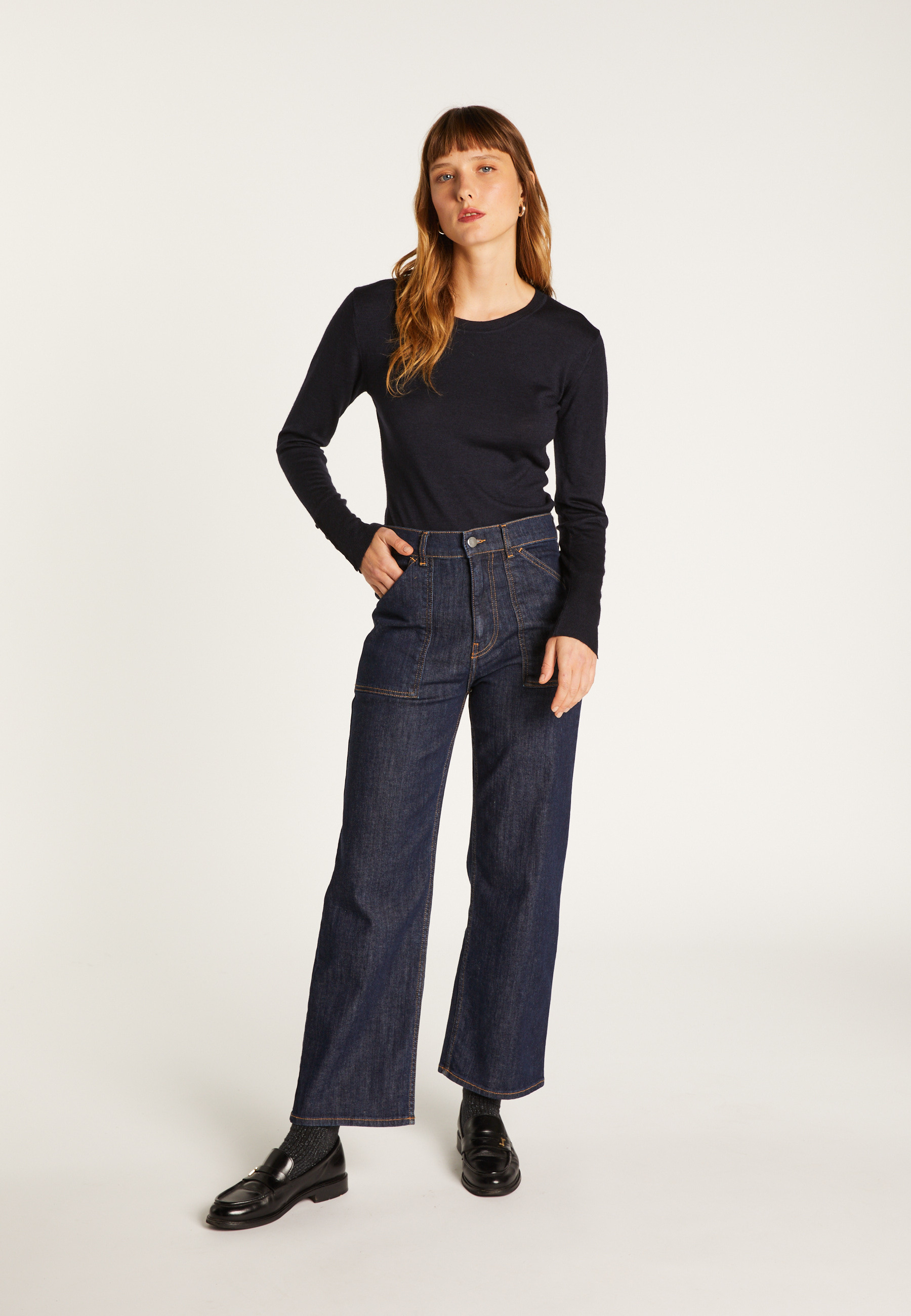 Cashmere silk T-shirt MAISON MONTAGUT Blue