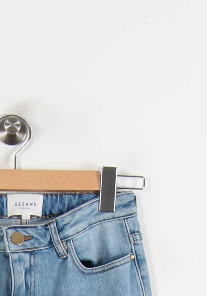 Cropped slim jeans with studs SEZANE - Seconde main Blue