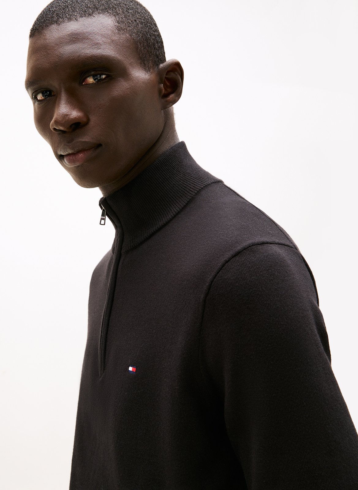 Straight cotton sweater TOMMY HILFIGER Black