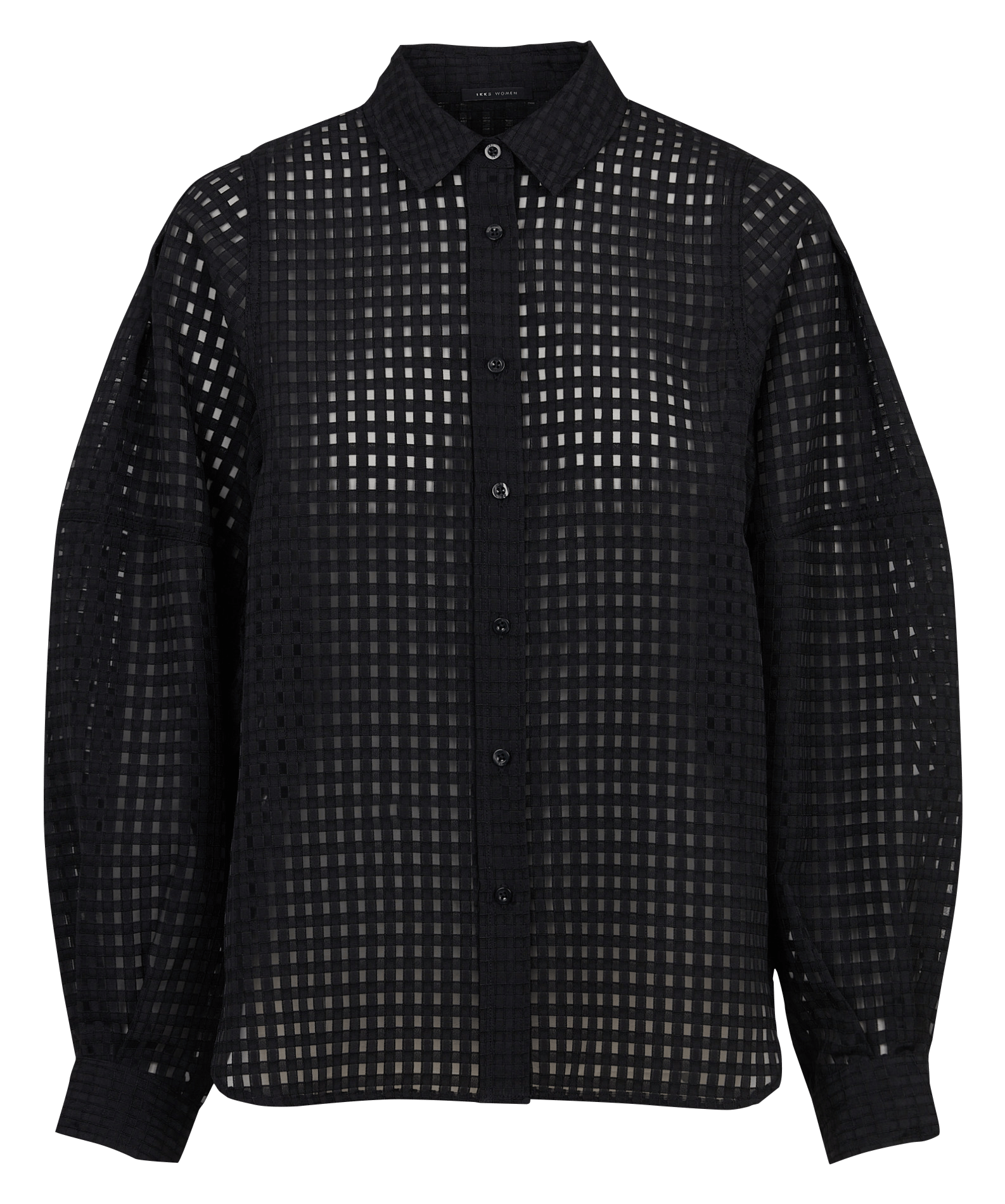 Oversized classic collar checked shirt IKKS Black