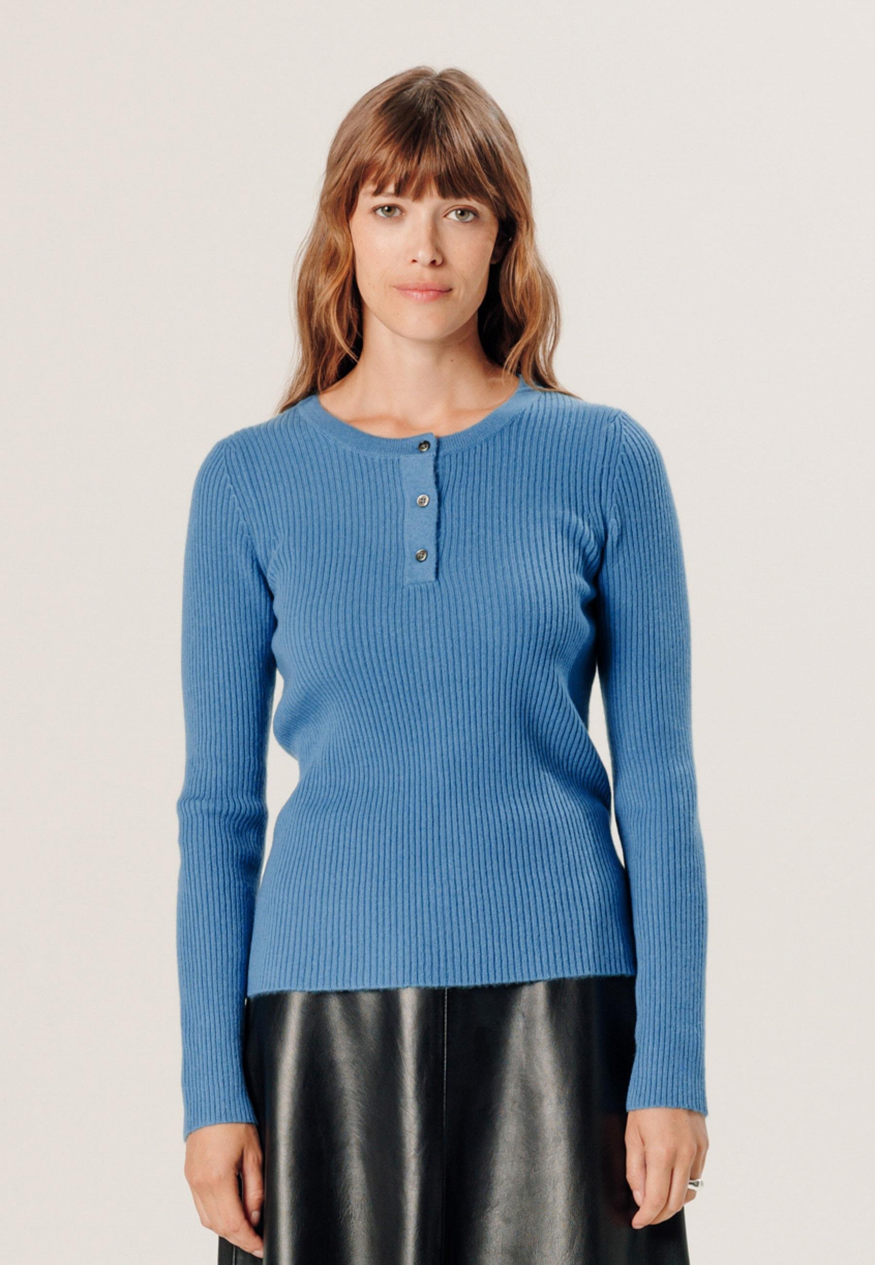 Cashmere Tunisian collar sweater RODIER Blue
