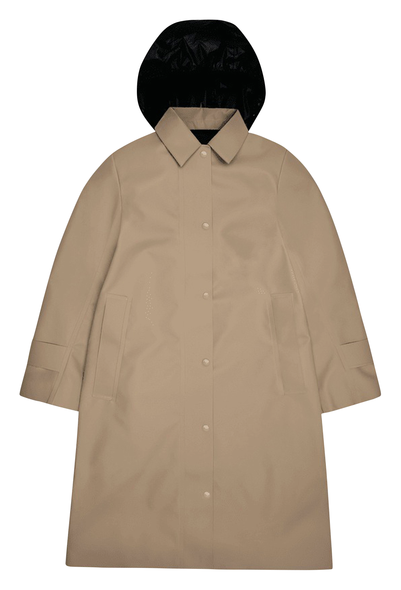 Imperméable à col classique à capuche RAINS Beige
