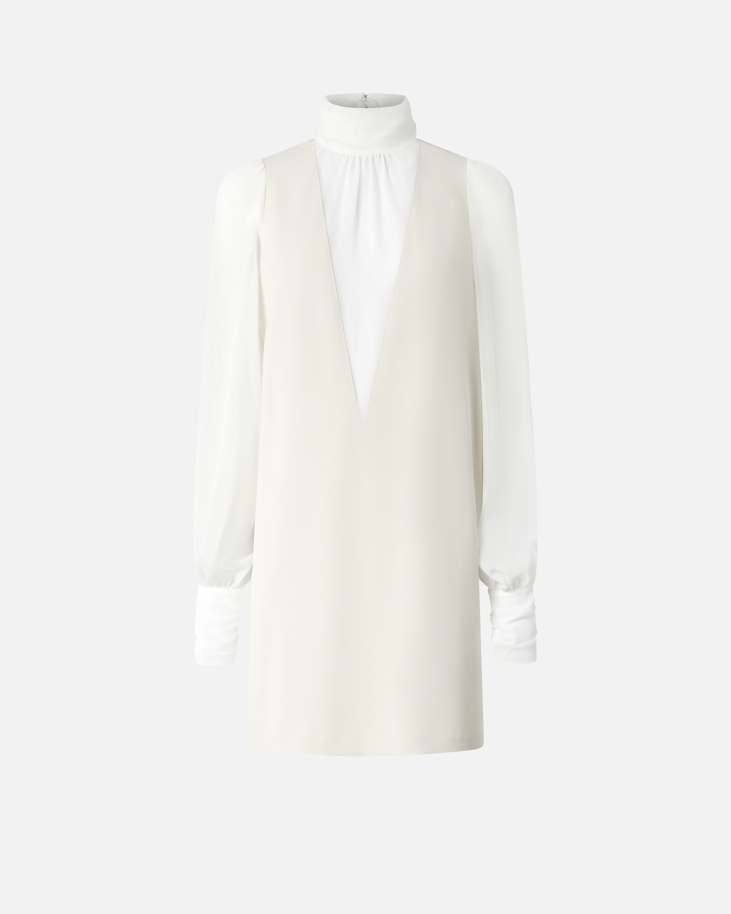 Short dress with high neck in georgette crepe PINKO Beige