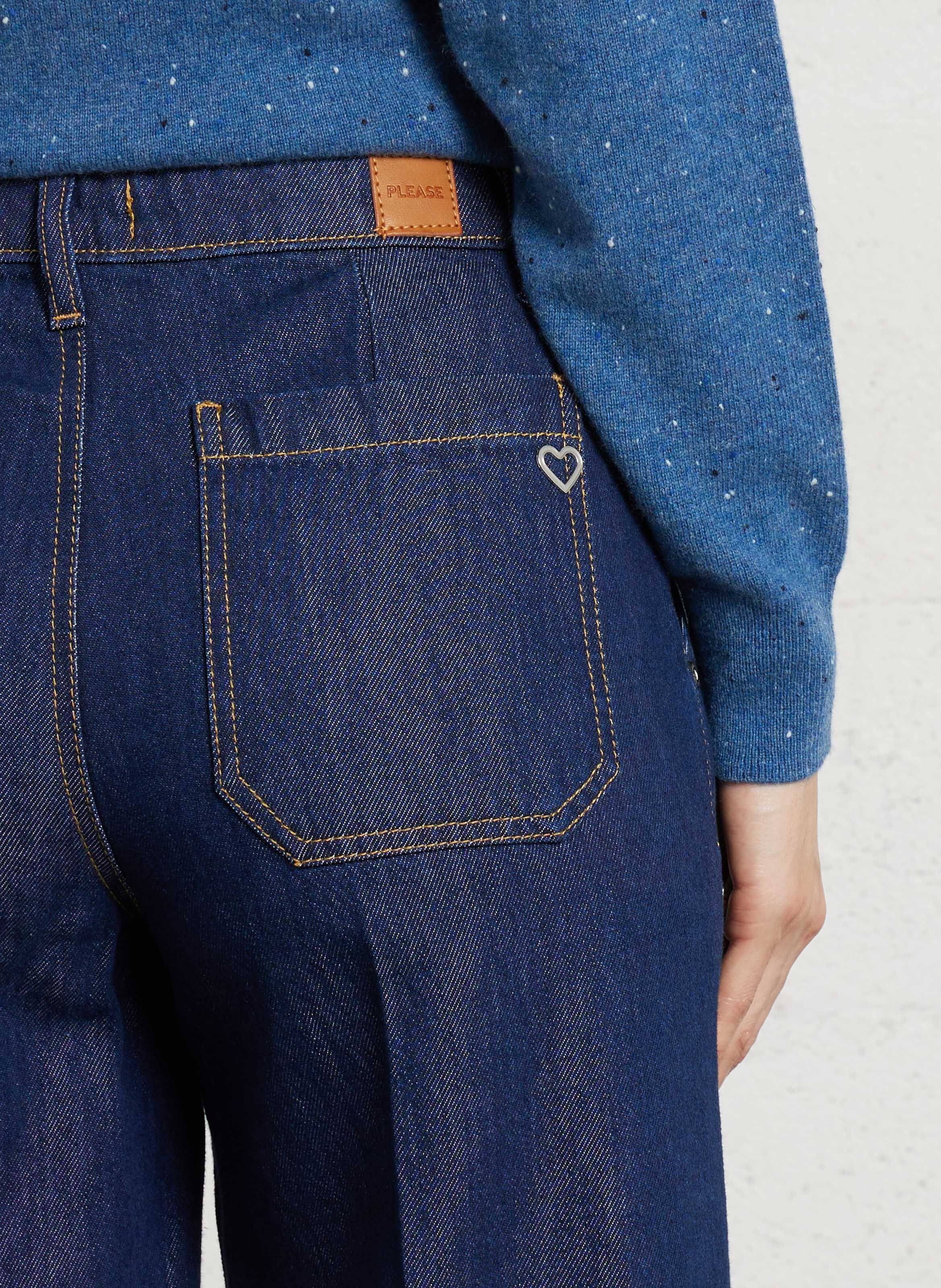 Jean large en coton mélangé PLEASE Bleu