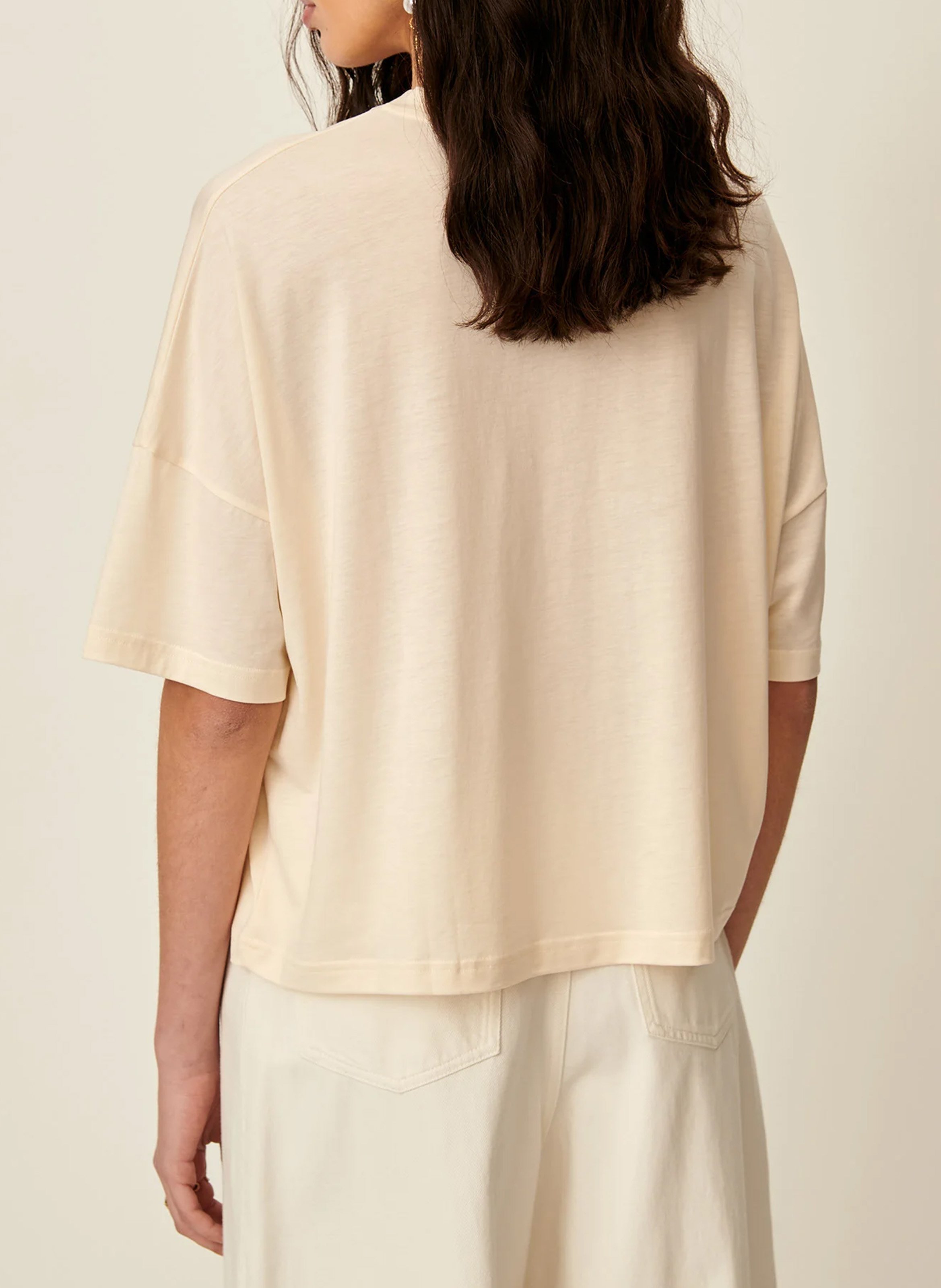 Oversize-T-Shirt mit Rundhalsausschnitt SESSUN Beige