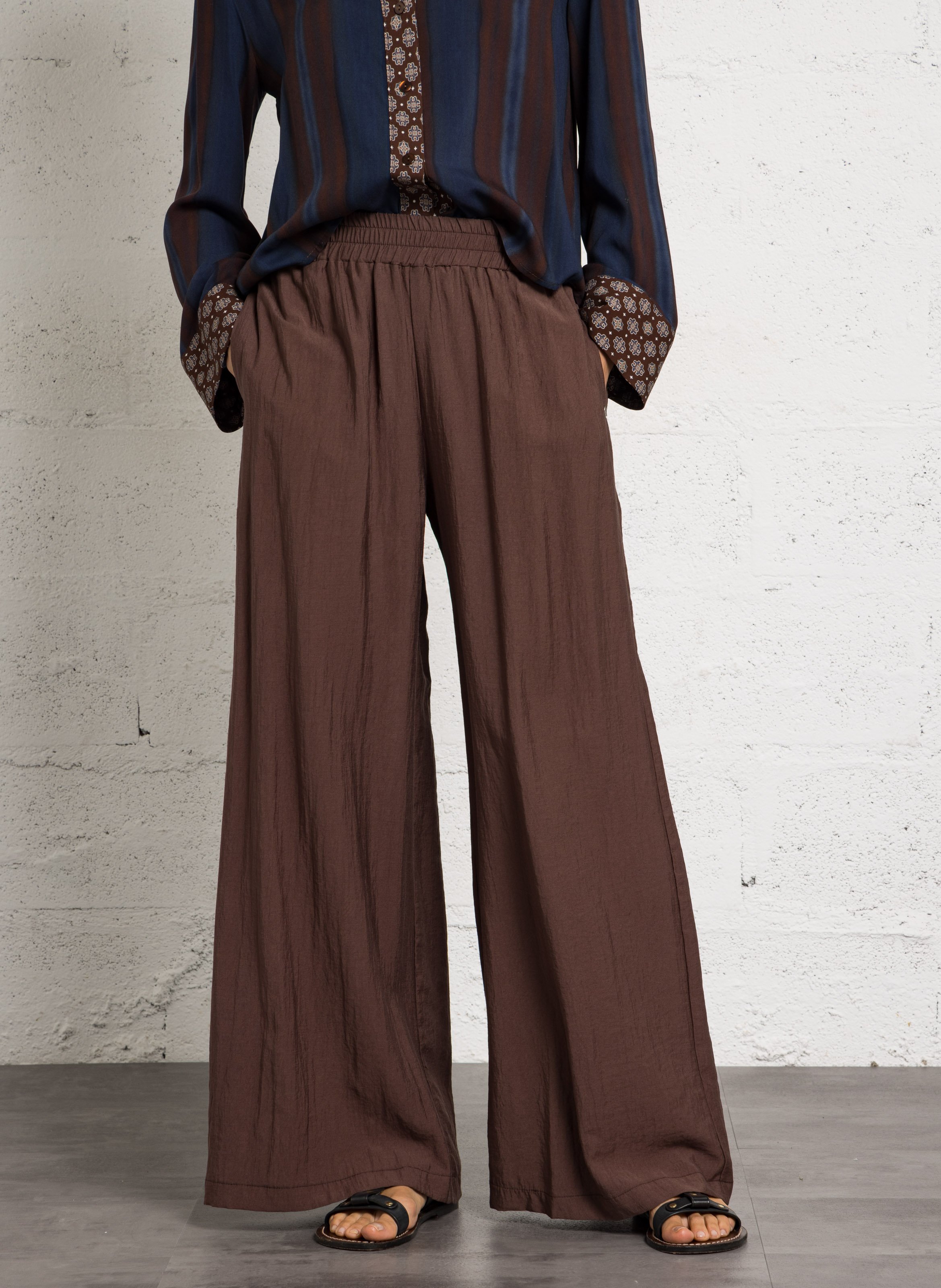 Pantalon large PLEASE Marron
