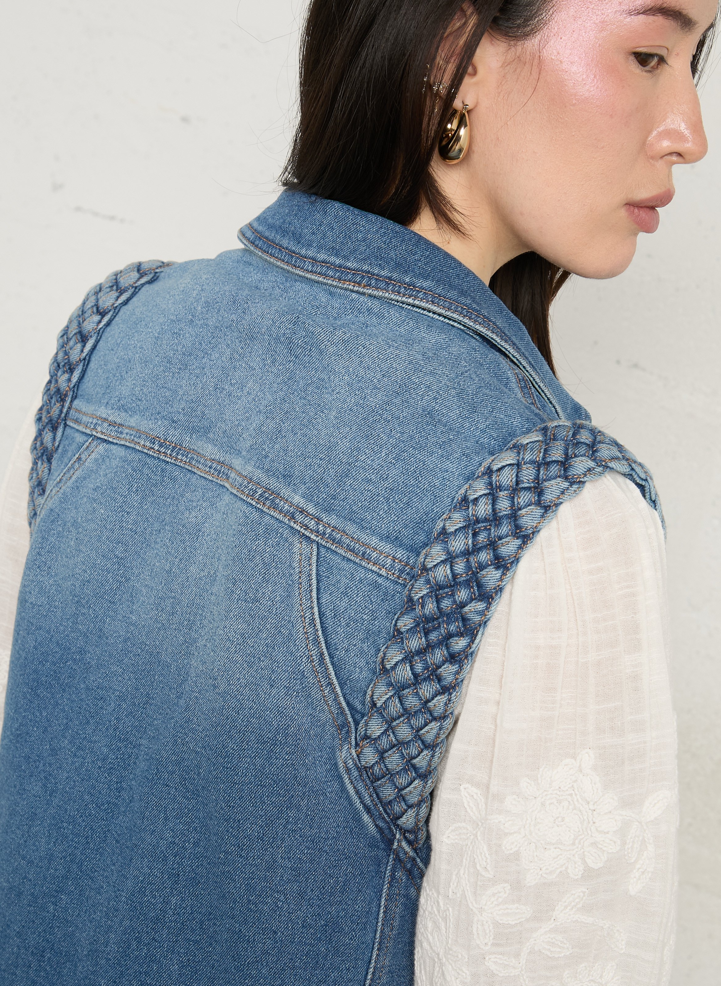 Veste col classique en coton mélangé MAISON 123 Bleu