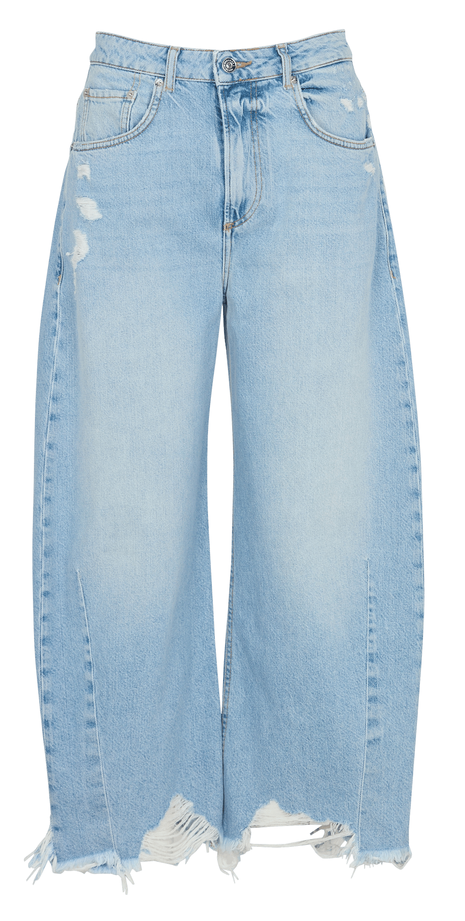 Jean large taille haute en coton mélangé BERENICE