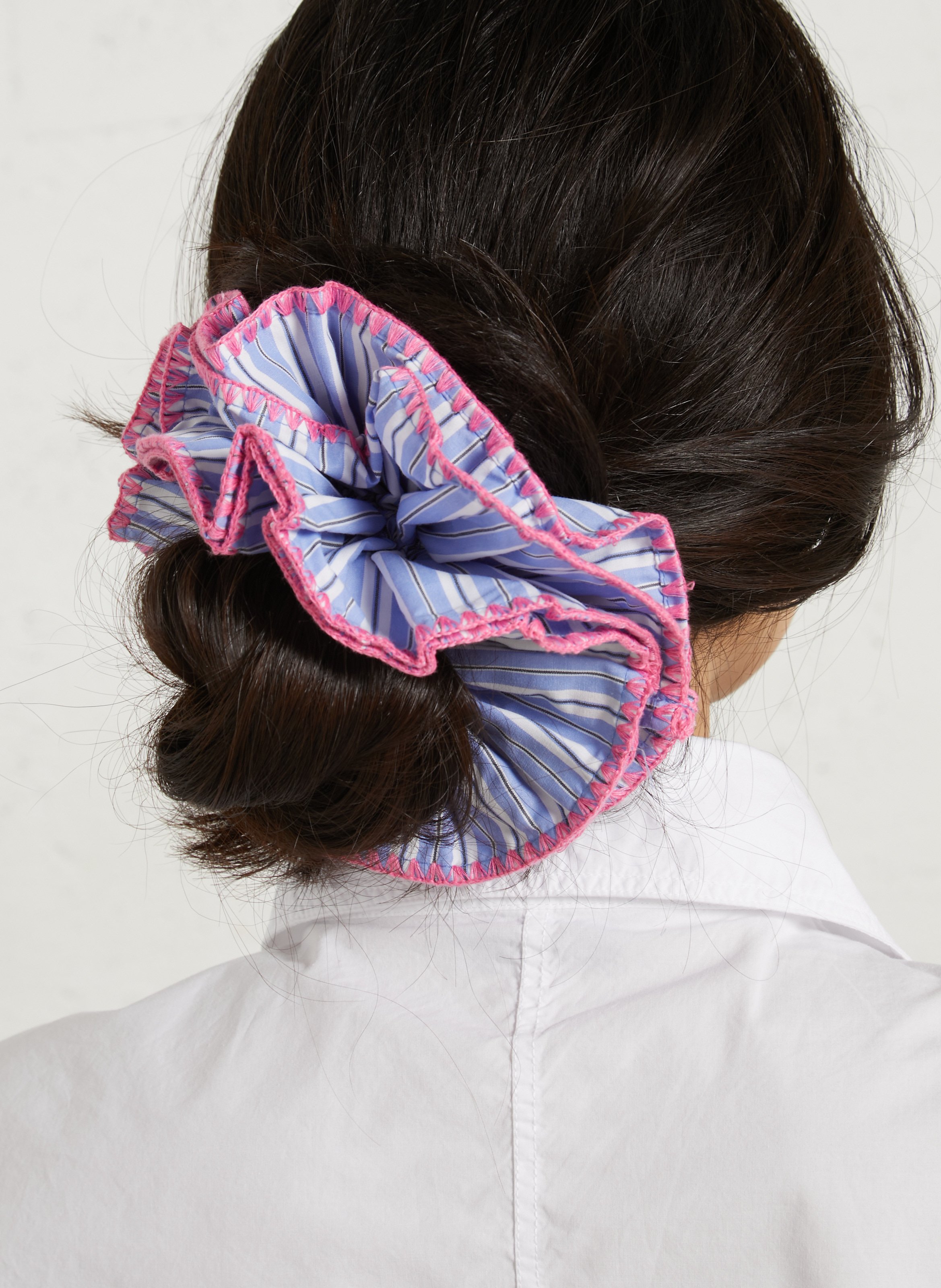 Bedruckter Scrunchie LA PETITE ETOILE Beige