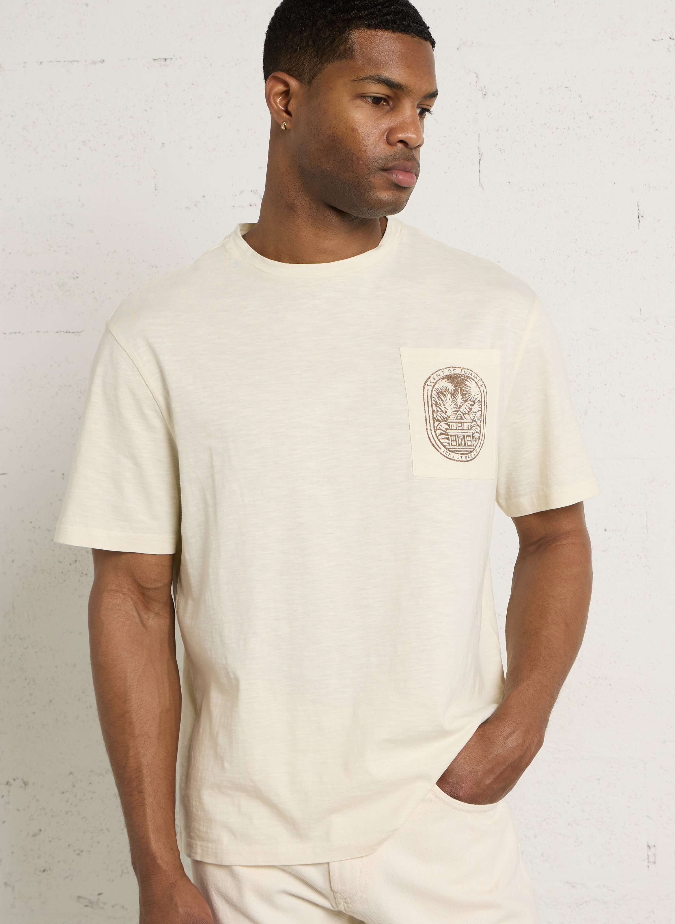 Ronde hals T-shirt met kroon IKKS Wit