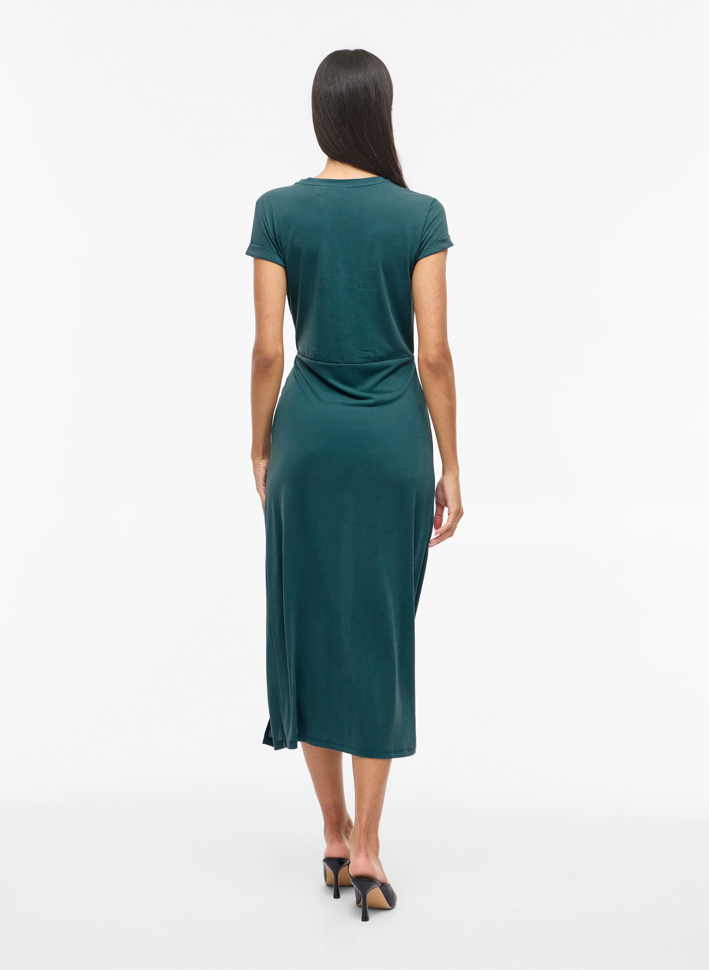 Midi jurk met getailleerde draperie VILA Blauw