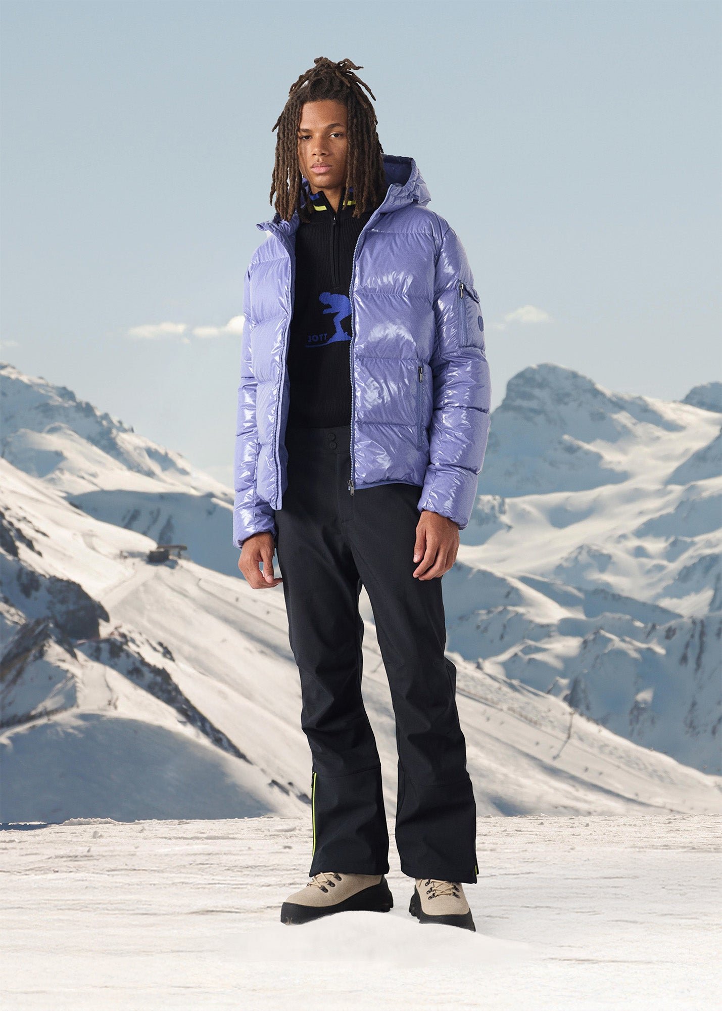 Java lacquered hooded parka for extreme cold JOTT Pink