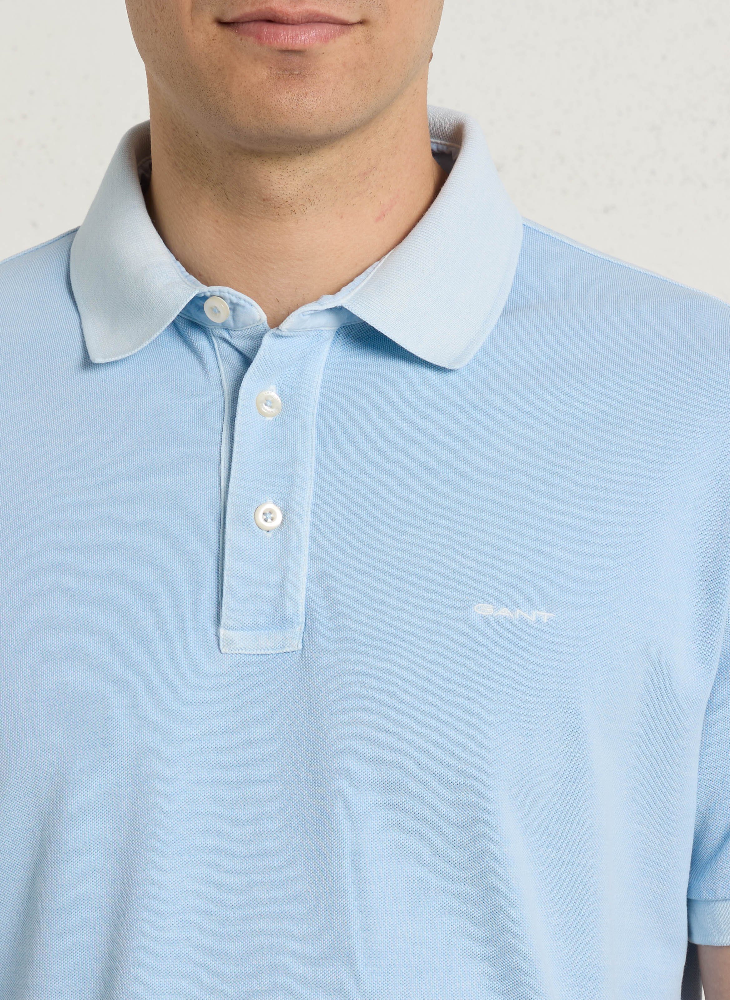 Straight cotton polo shirt GANT Blue
