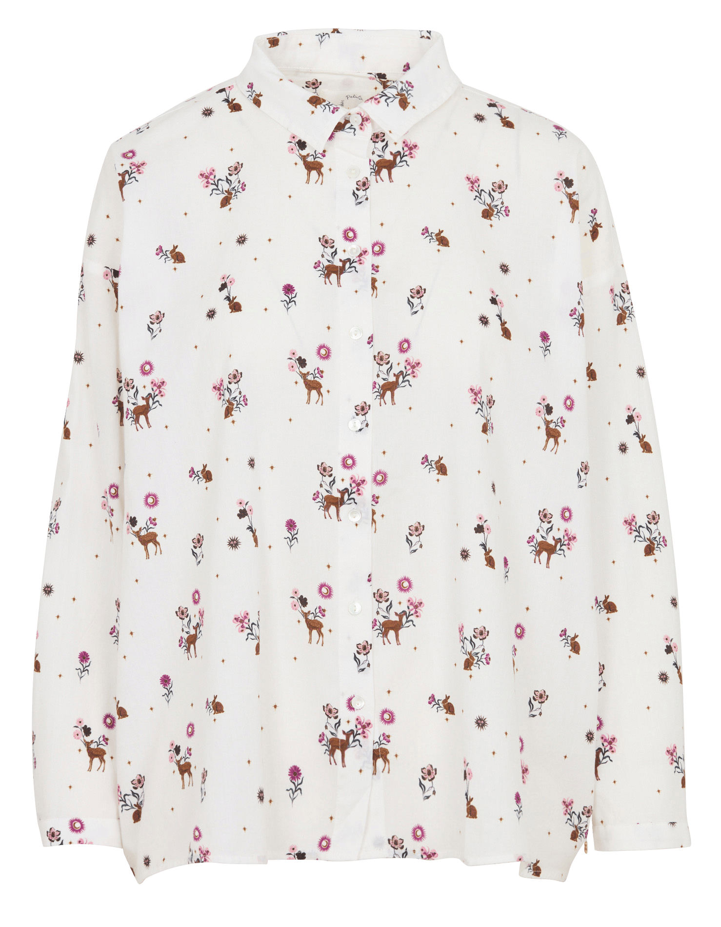 Oversized printed cotton shirt DES PETITS HAUTS White