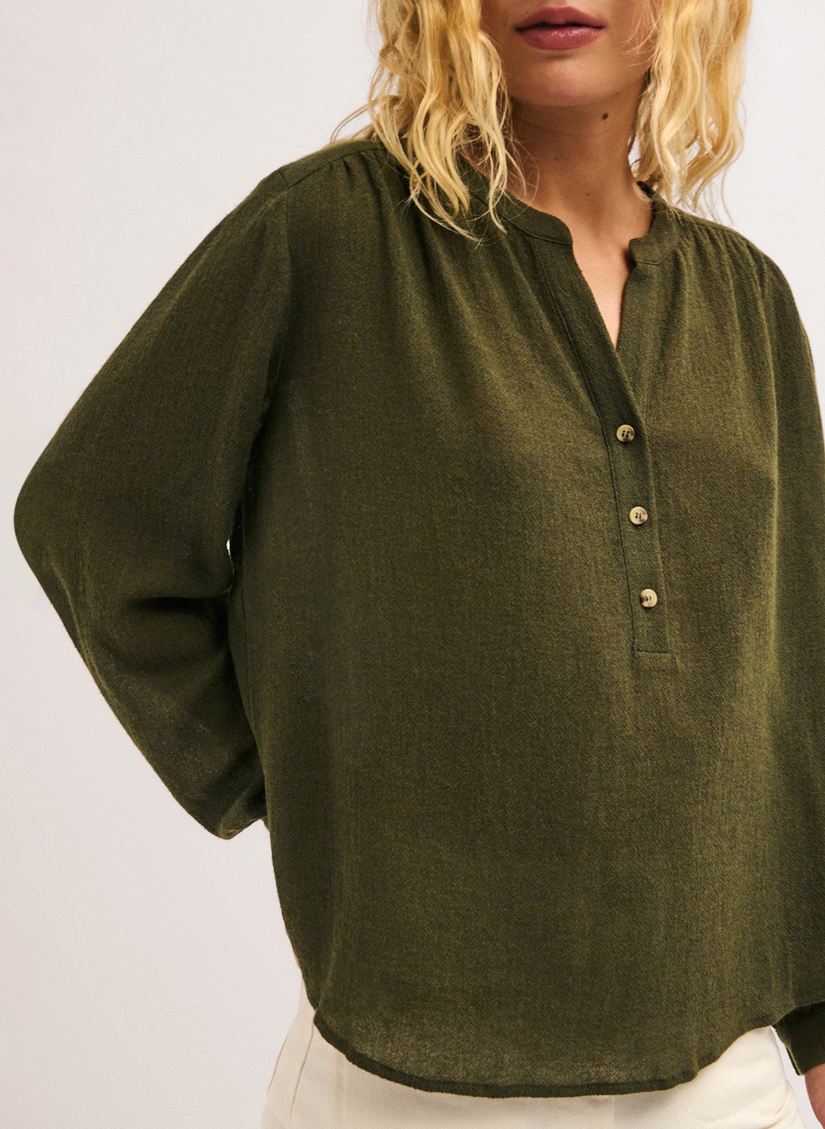 Oversize Tunika mit Stehkragen PABLO Khaki