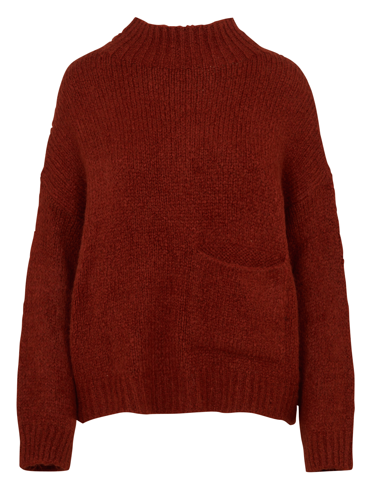 Pull col montant en laine mélangé HUMILITY Orange