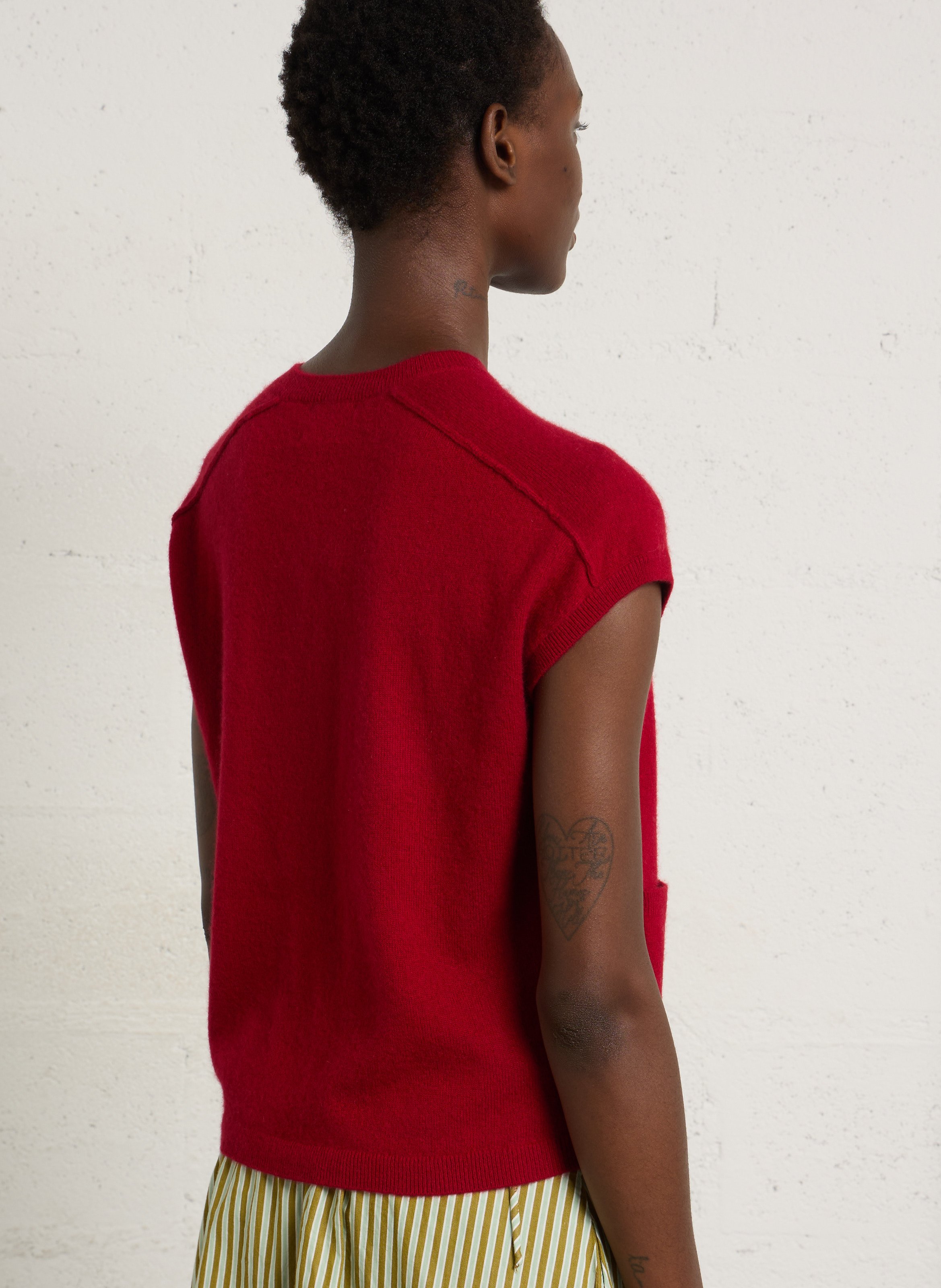 Round-neck cashmere cardigan MAISON 123 Red