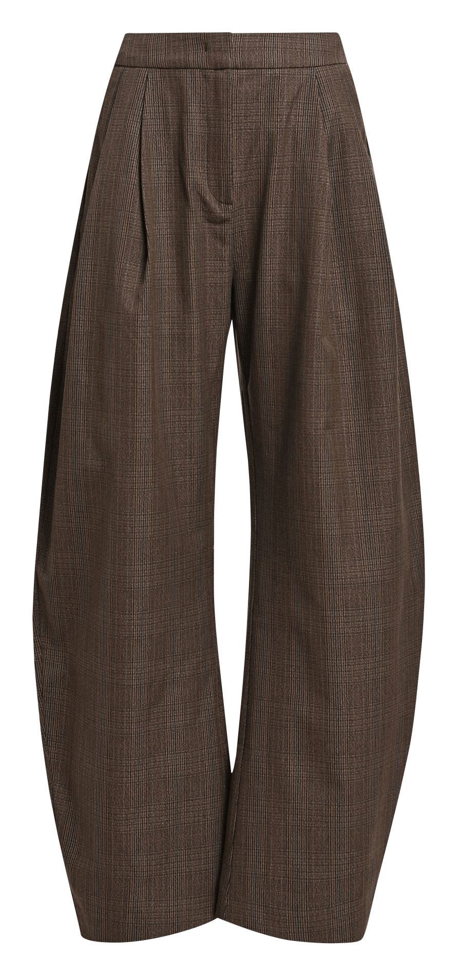 Karierte Barrel-Hose ESSENTIEL ANTWERP Braun