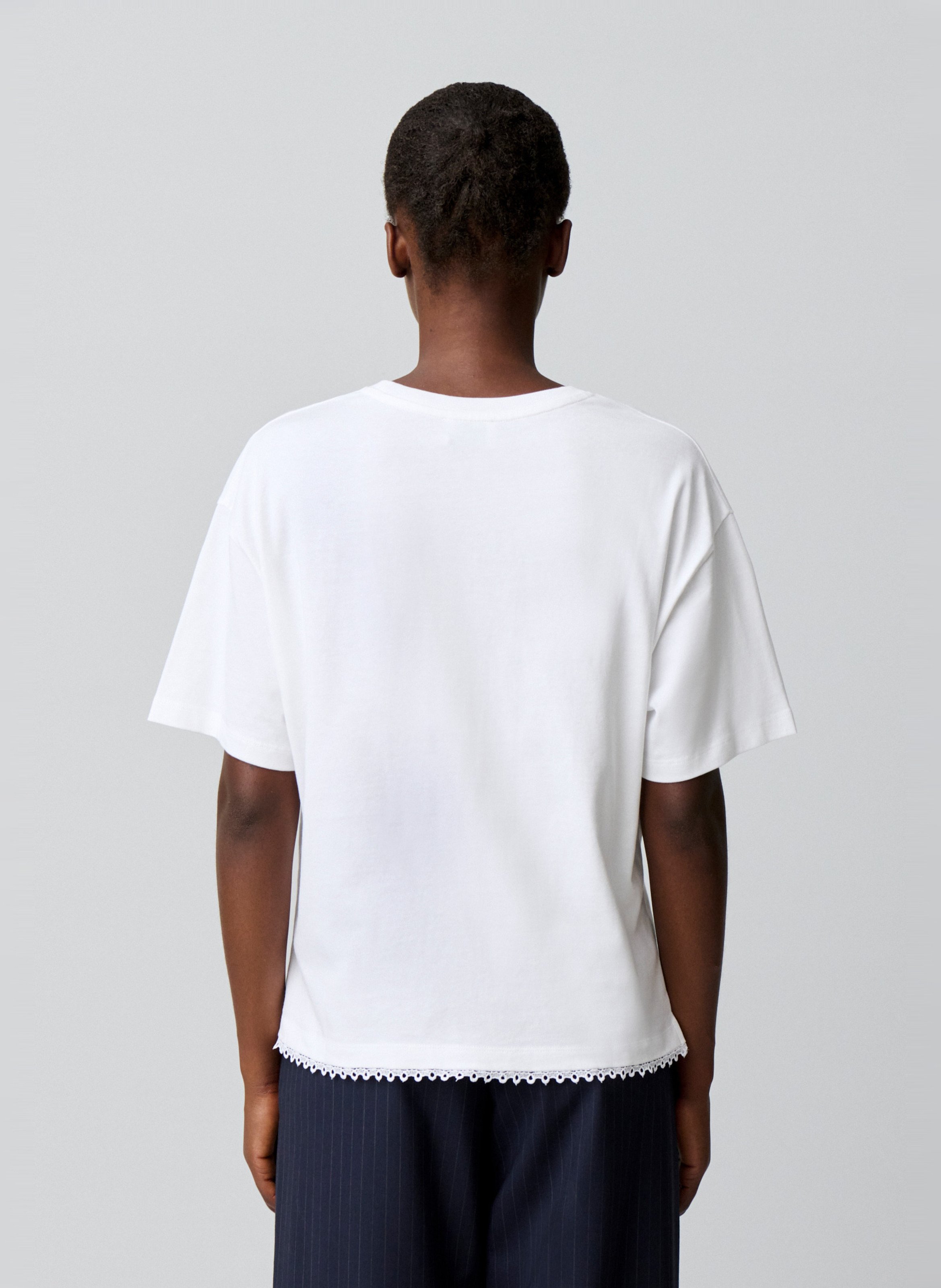 Oversized, katoenen T-shirt met ronde hals CLAUDIE PIERLOT Beige