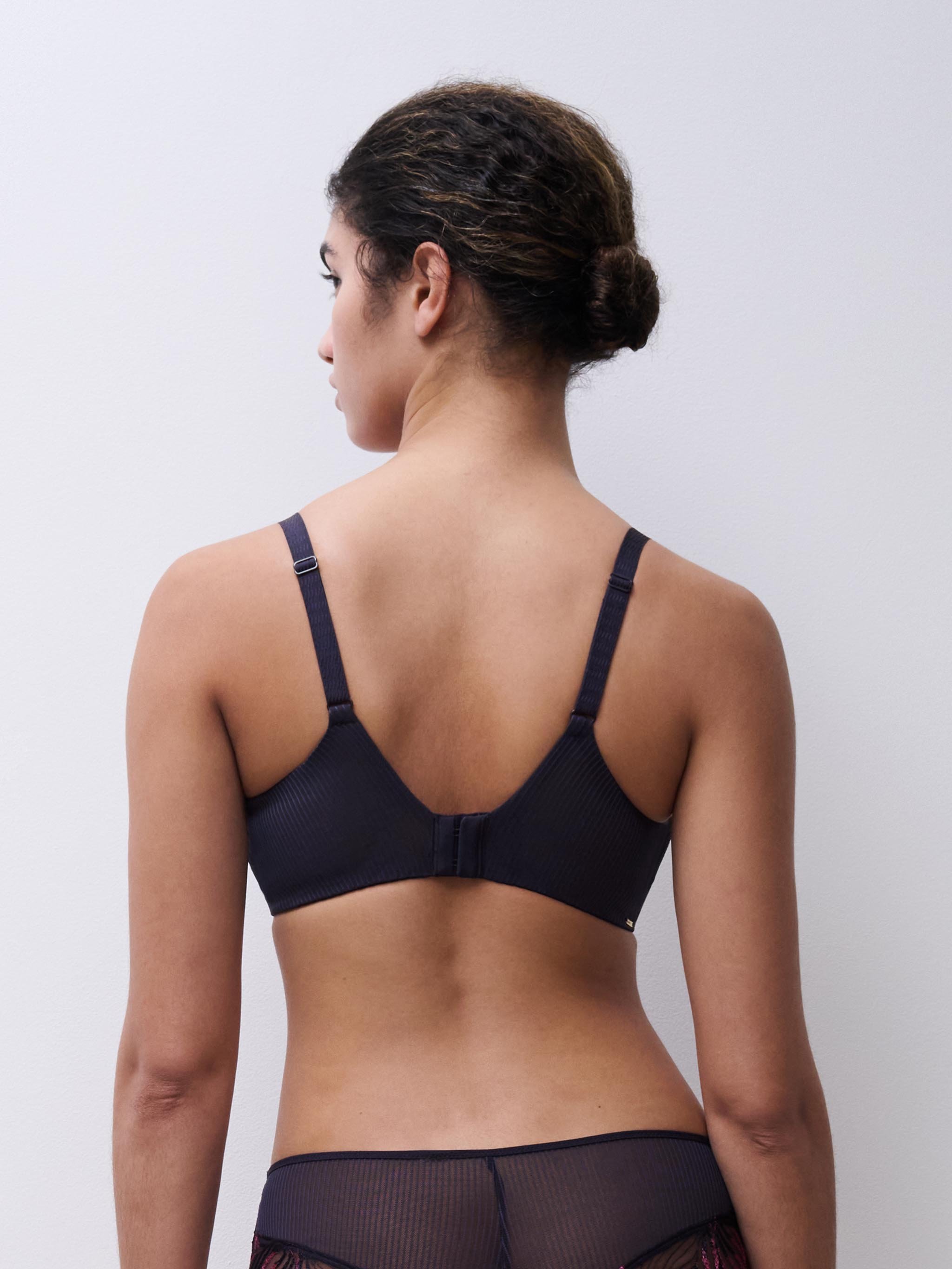 Plunging padded bra with embroidery | Grey CHANTELLE Women