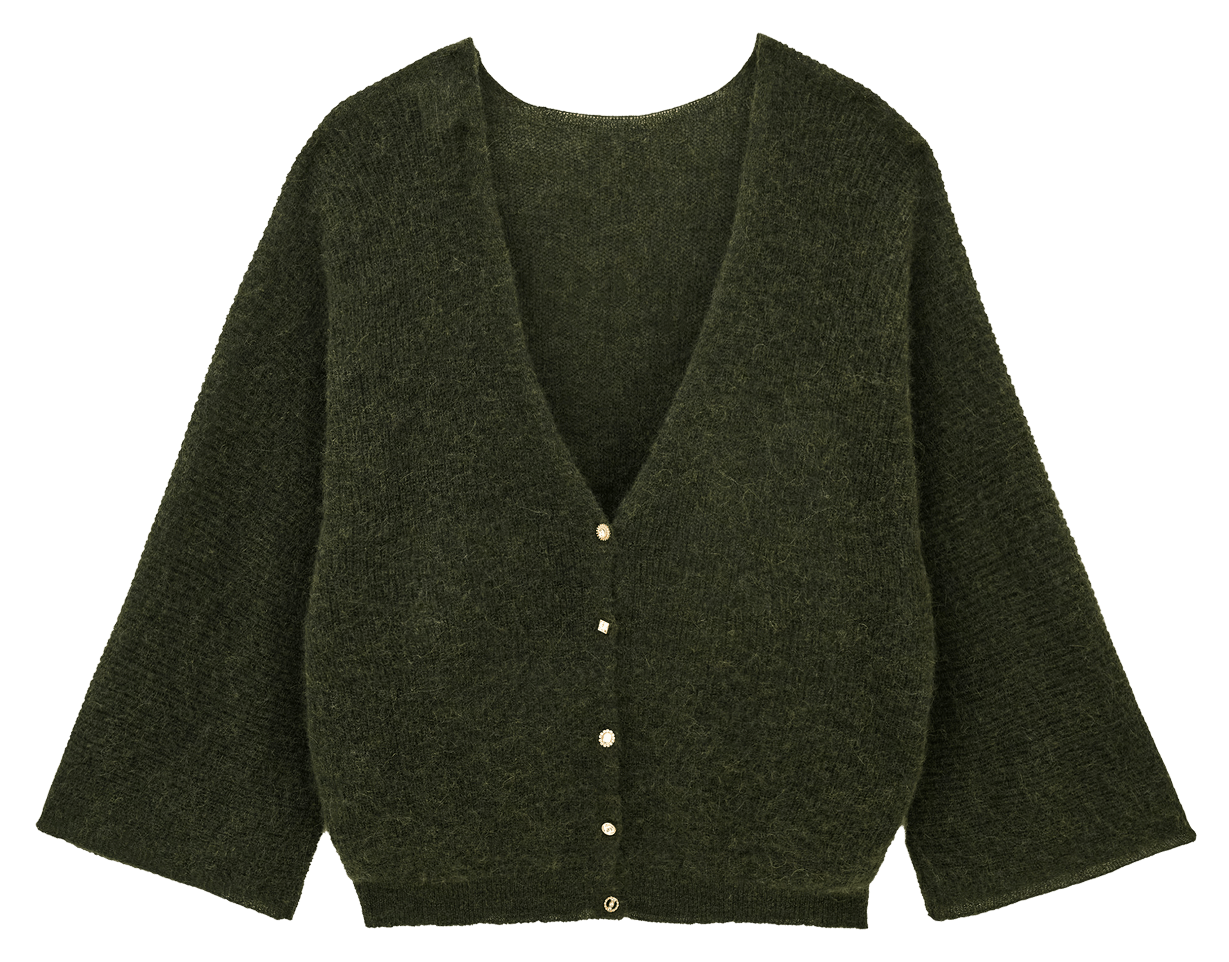 Cardigan ample en laine mélangée BA&SH Kaki