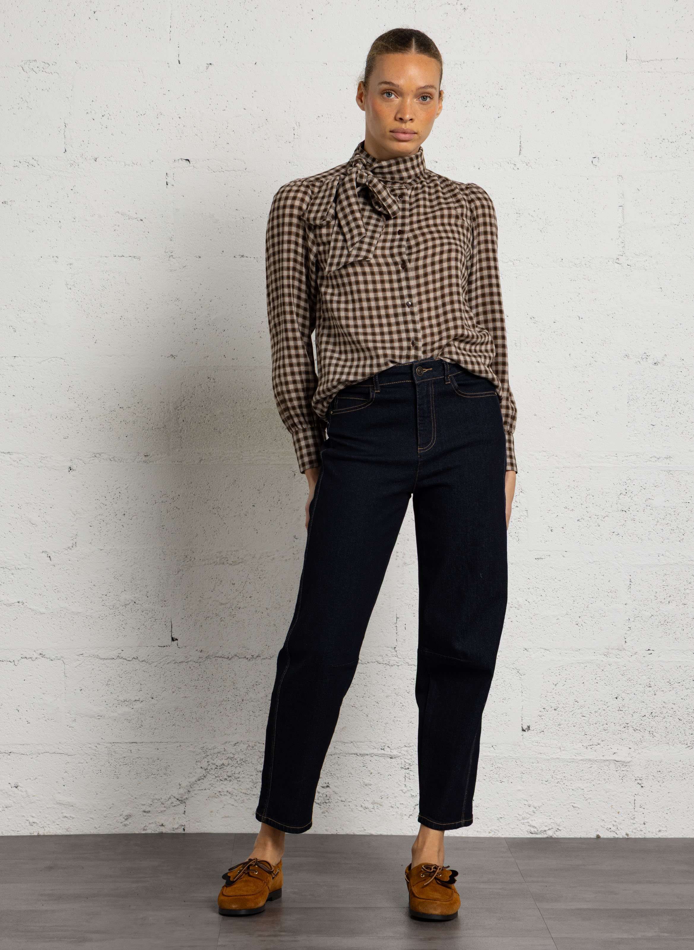Balloon jeans in blended cotton MAISON 123 Blue