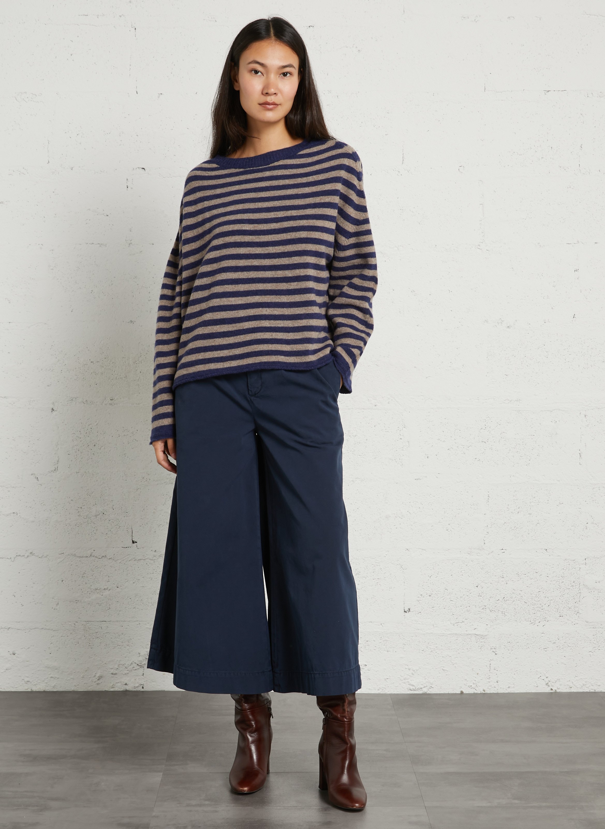 Loose-fit round-neck wool jumper HOD PARIS Blue