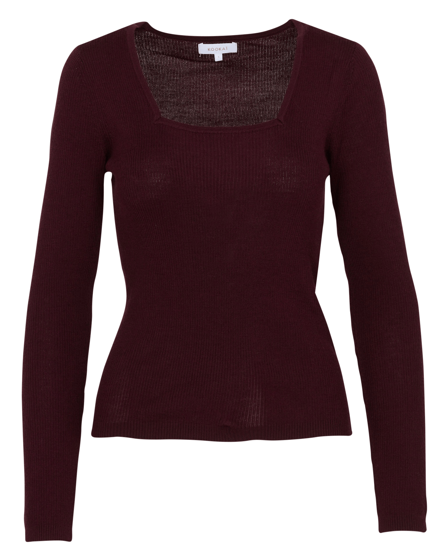 Figurbetonter Pullover mit eckigem Ausschnitt aus Wollmischung KOOKAI Rot