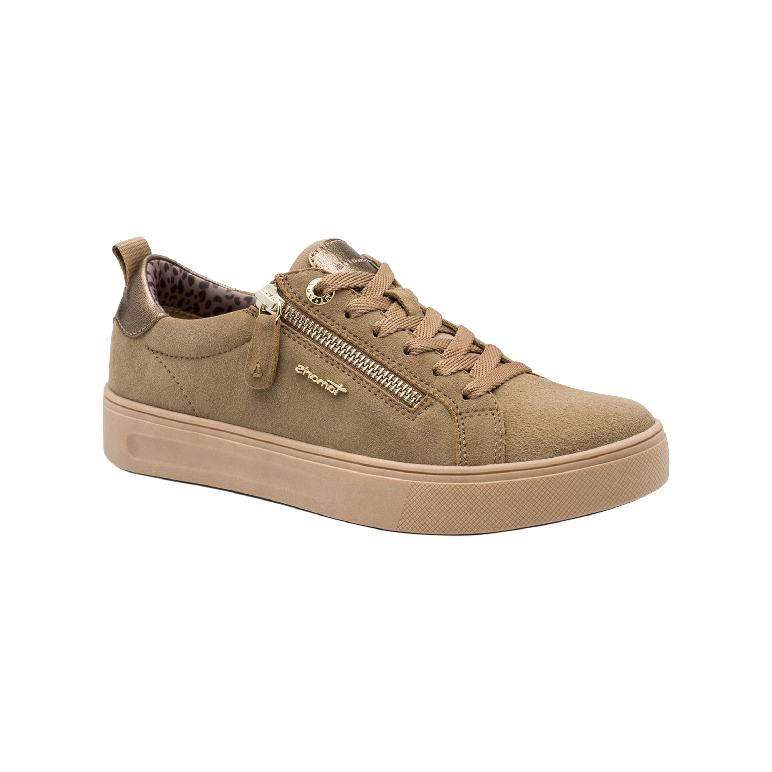 Leather trainers TAMARIS Brown