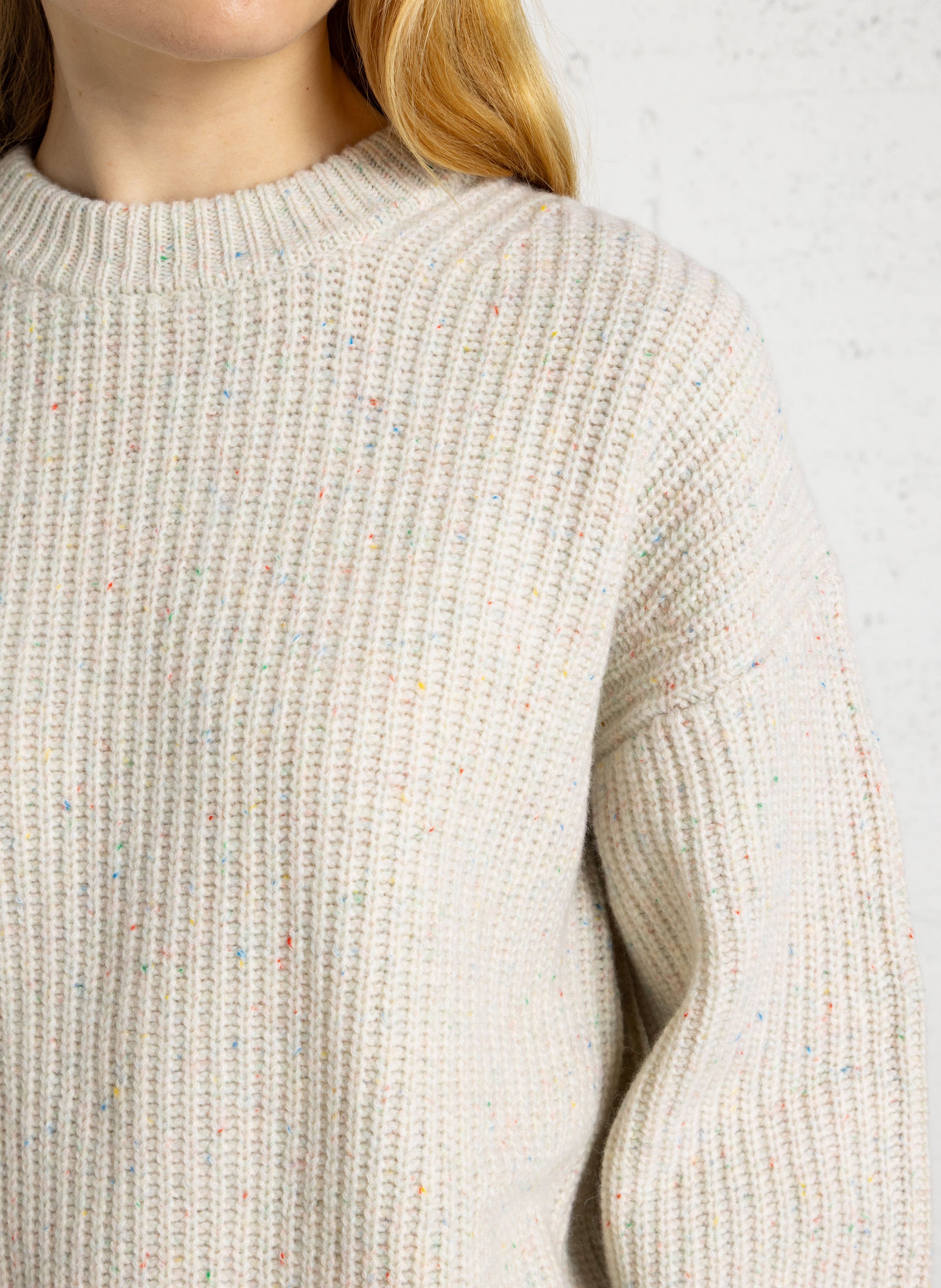 Round-neck wool sweater THINKING MU Beige