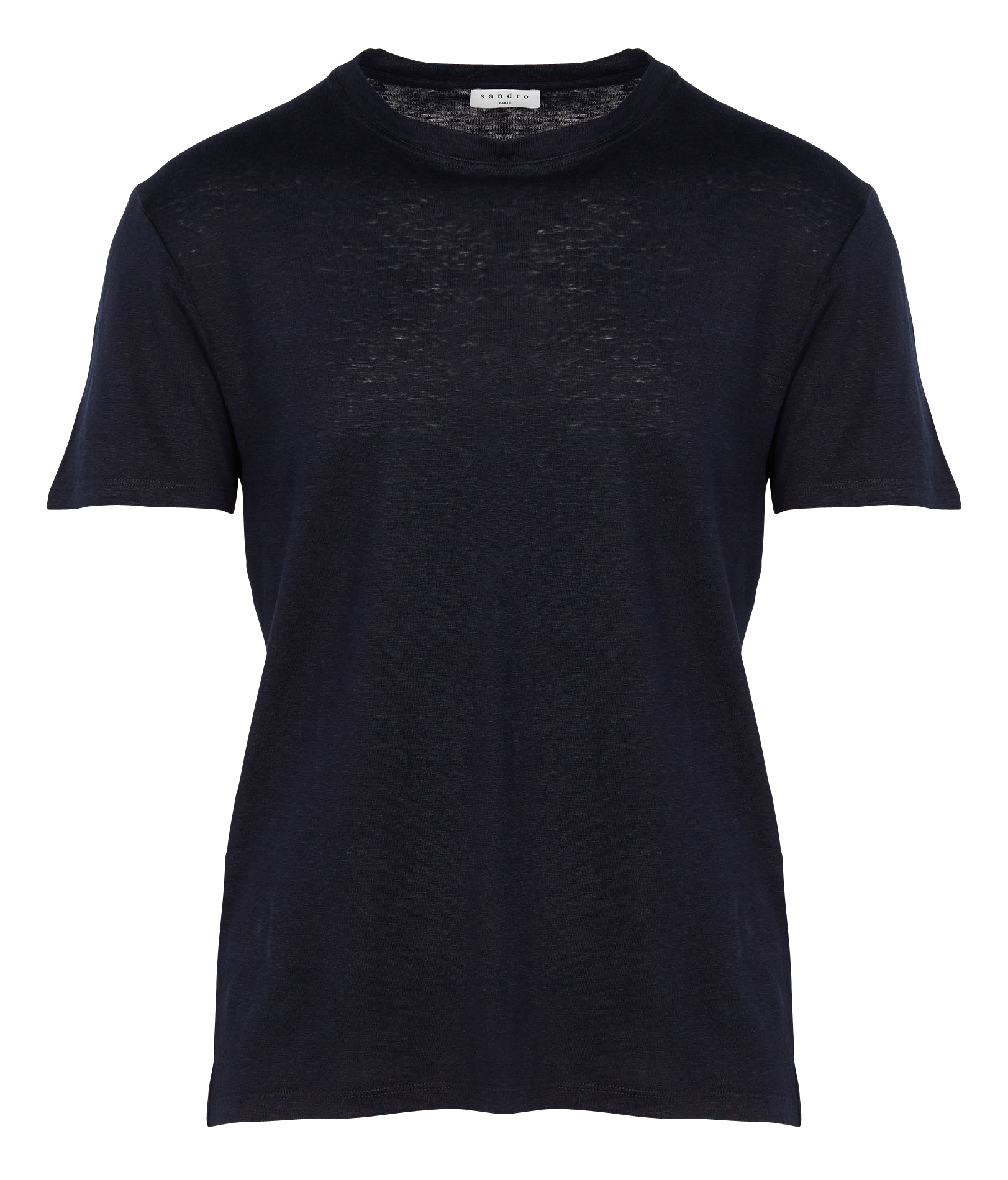 Tee-shirt col rond regular-fit en lin SANDRO Bleu